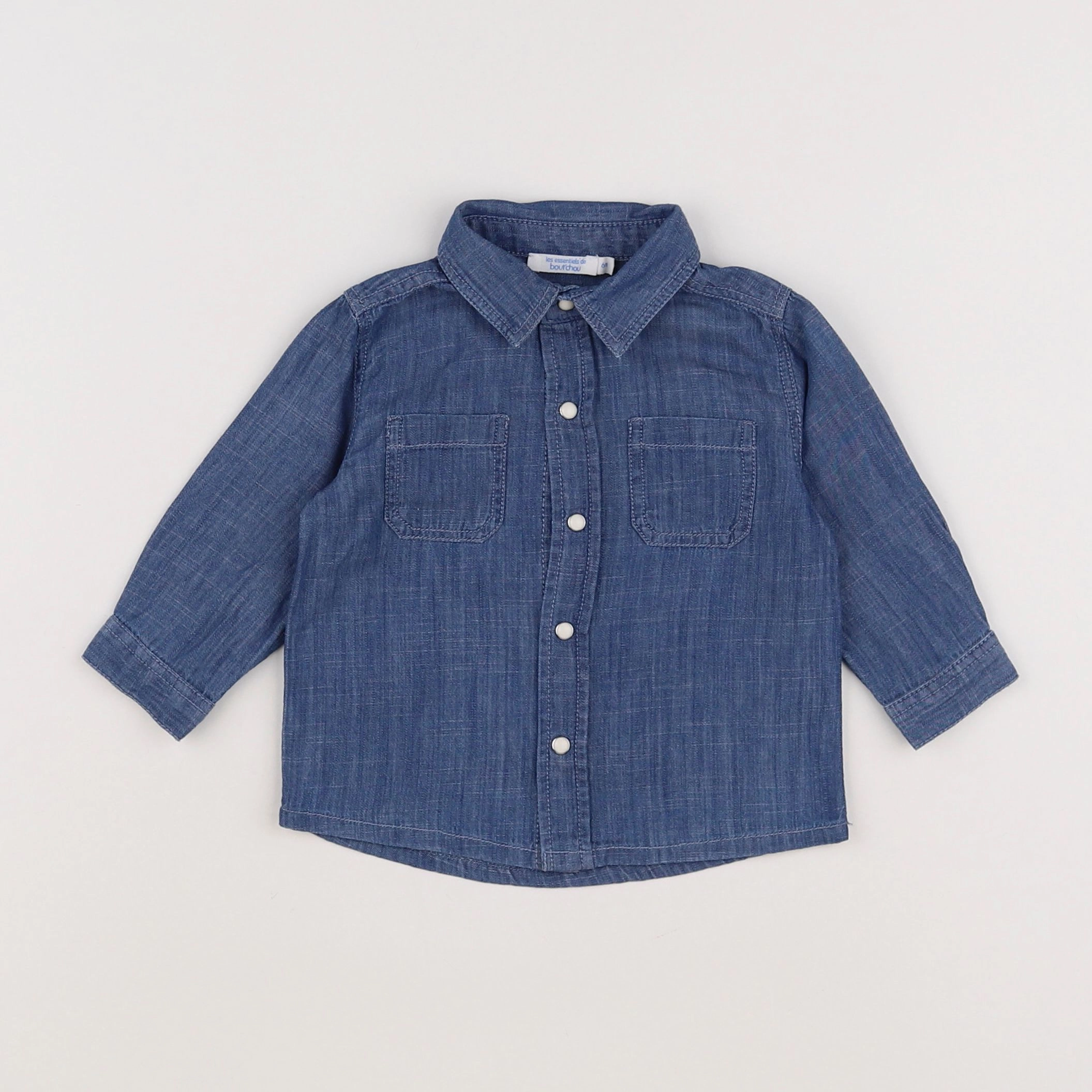 Boutchou - chemise bleu - 6 mois