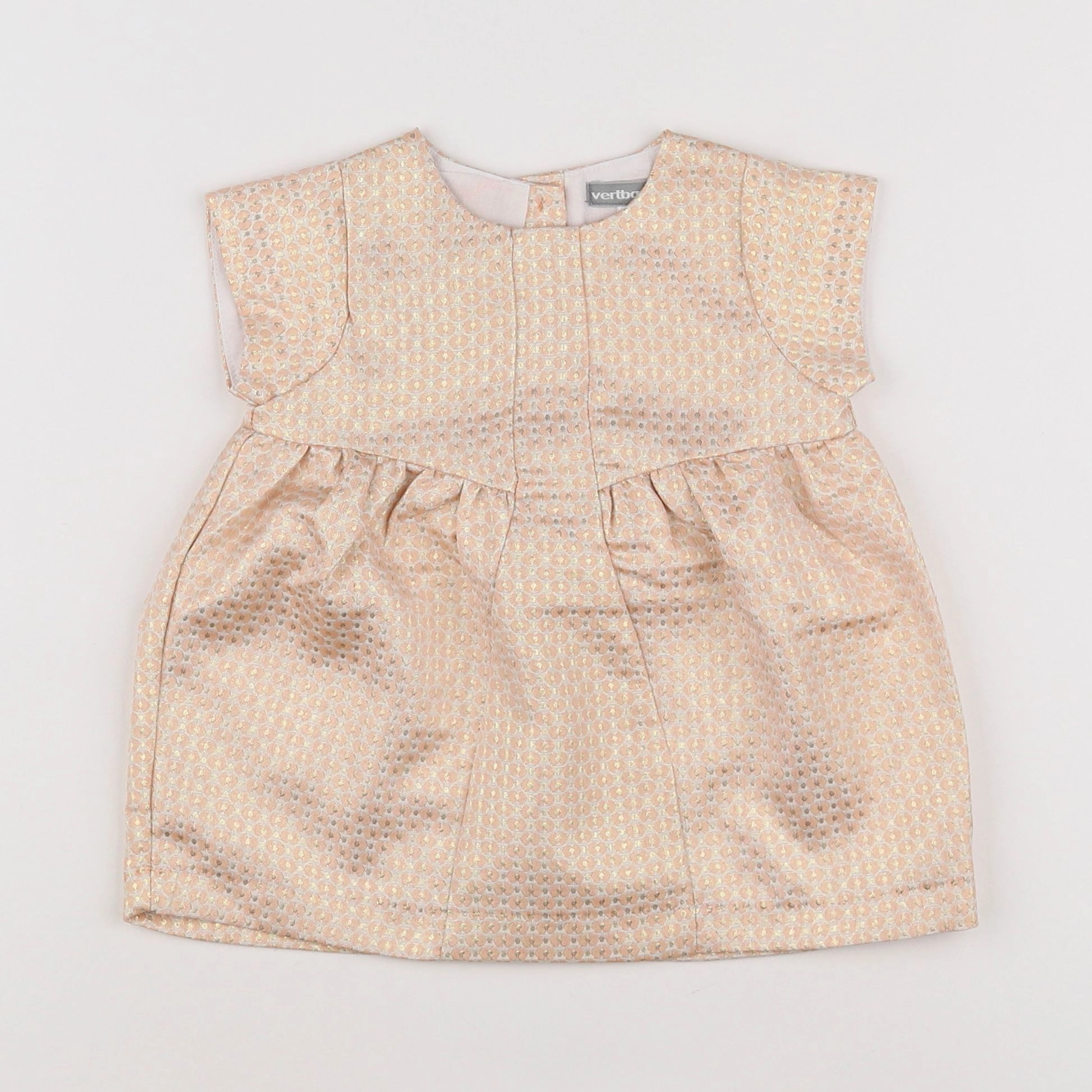 Vertbaudet - robe rose, or - 9 mois
