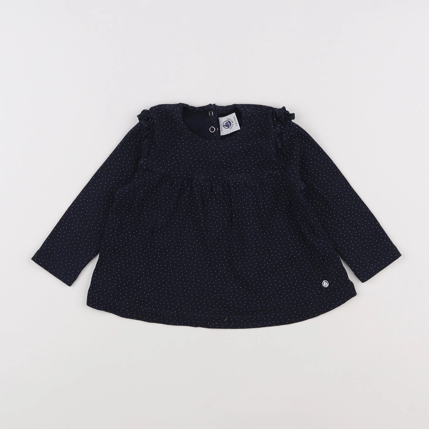 Petit Bateau - tee-shirt bleu - 12 mois