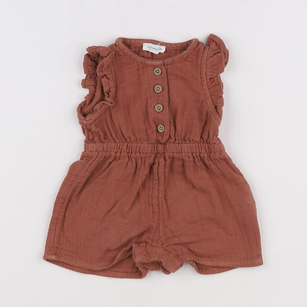 Vertbaudet - combinaison marron - 3 mois