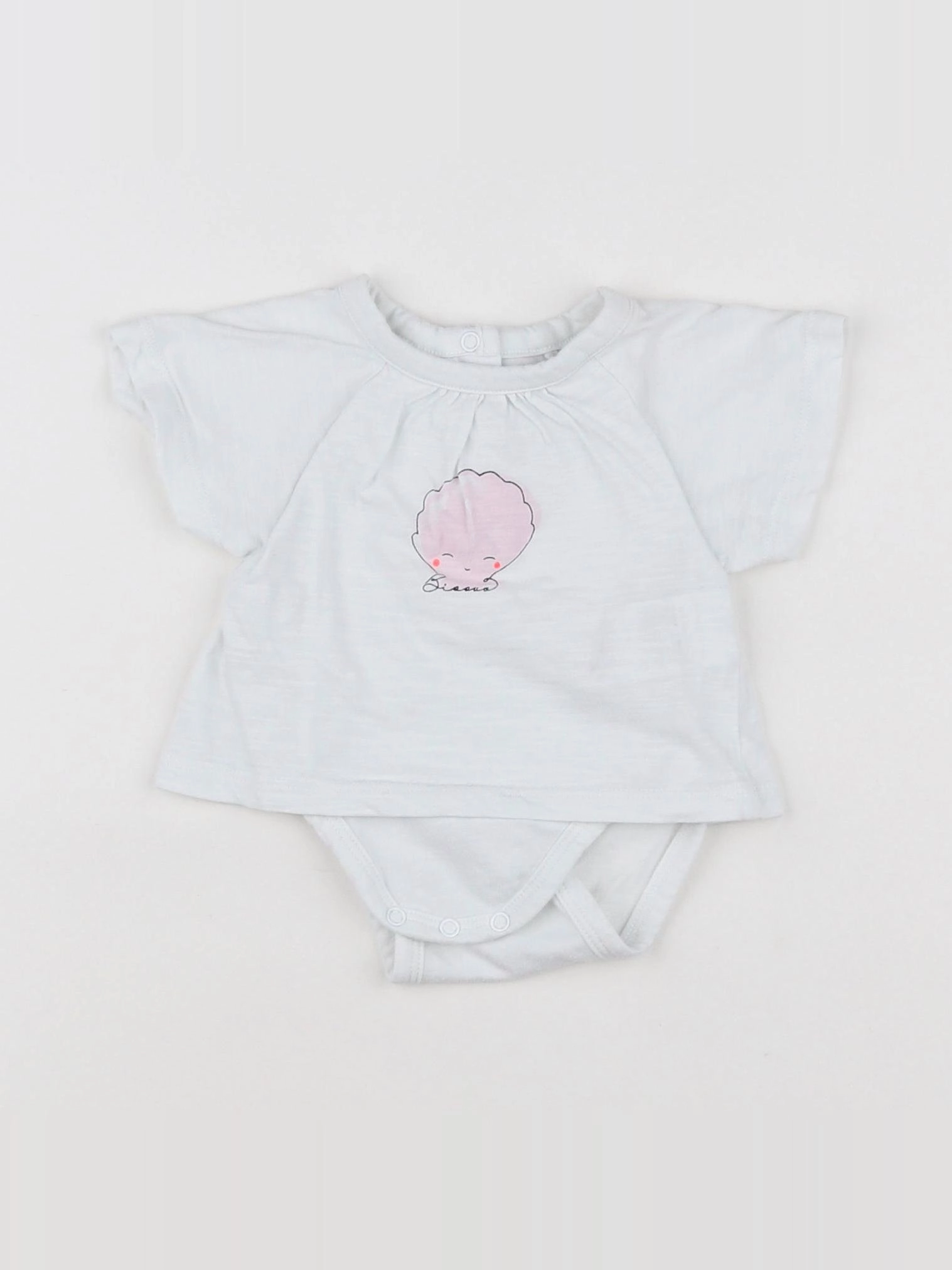 Vertbaudet - body tee-shirt blanc - 1 mois