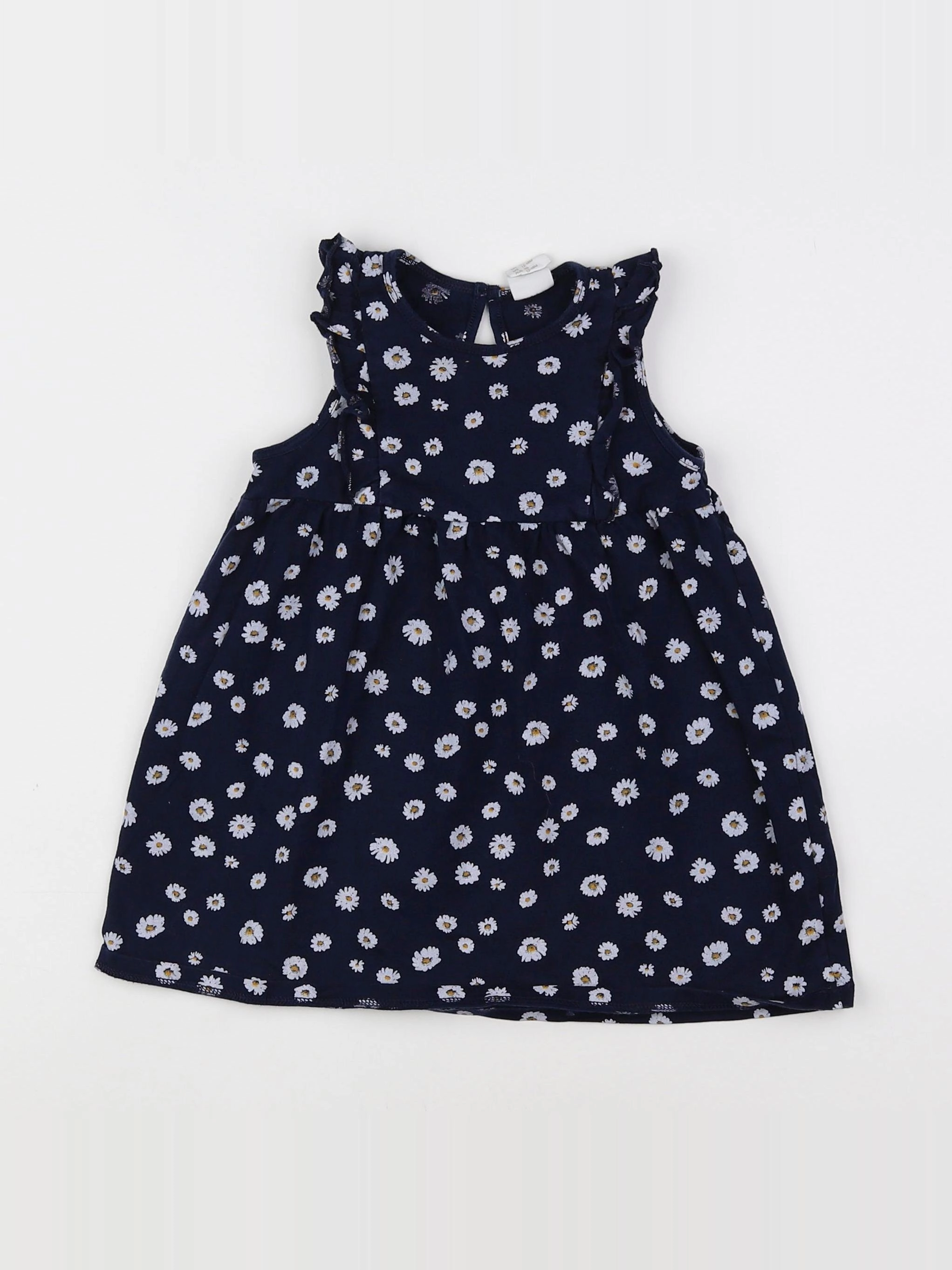 H&M - robe bleu, blanc - 12/18 mois
