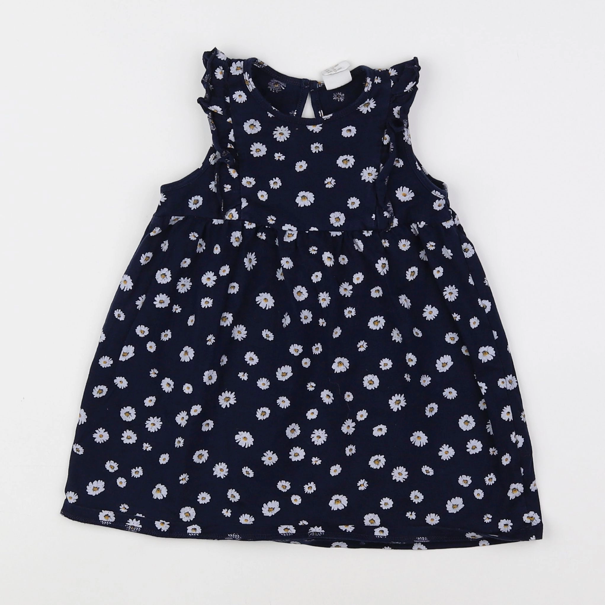 H&M - robe bleu, blanc - 12/18 mois