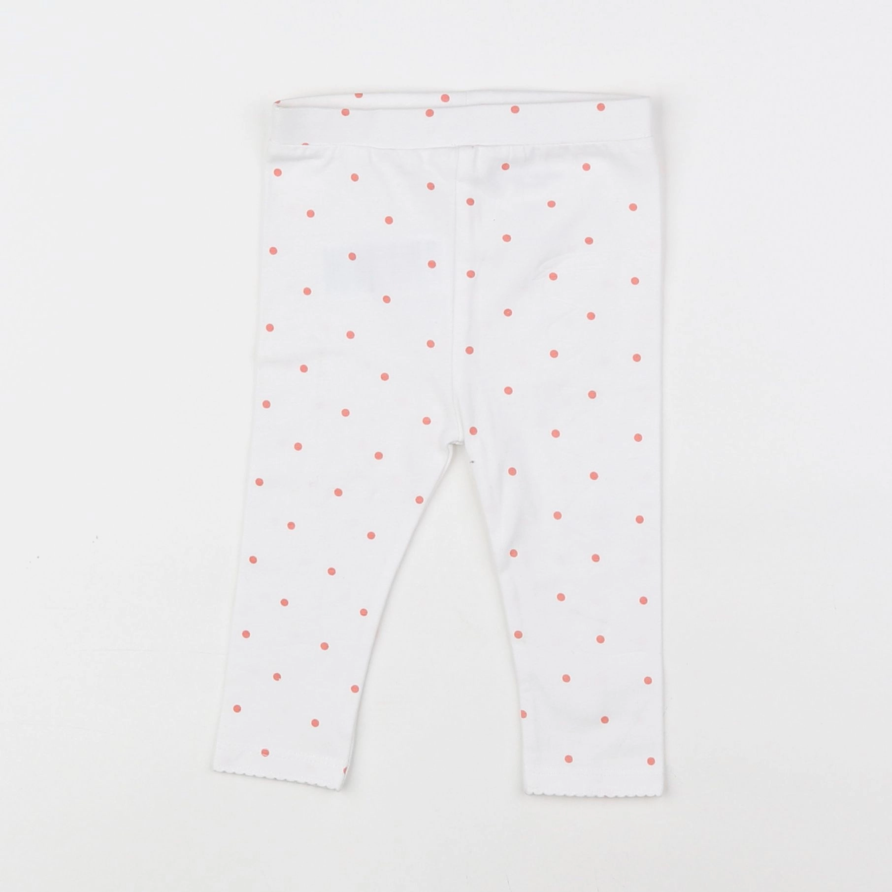 Vertbaudet - legging blanc, rose - 9 mois