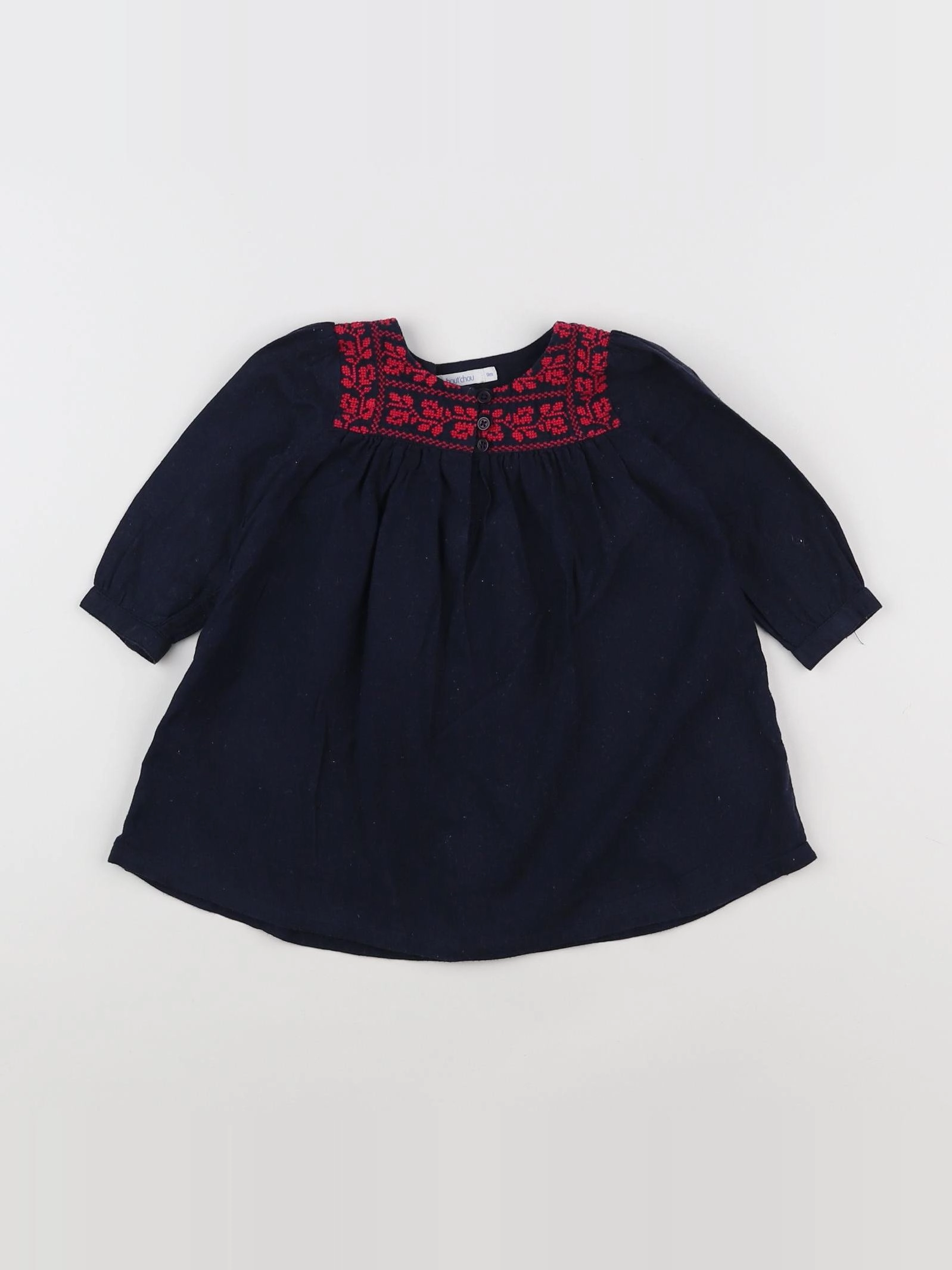 Boutchou - robe bleu, rose - 9 mois