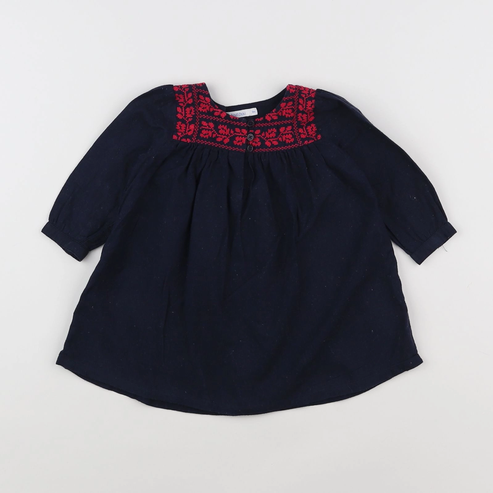 Boutchou - robe bleu, rose - 9 mois