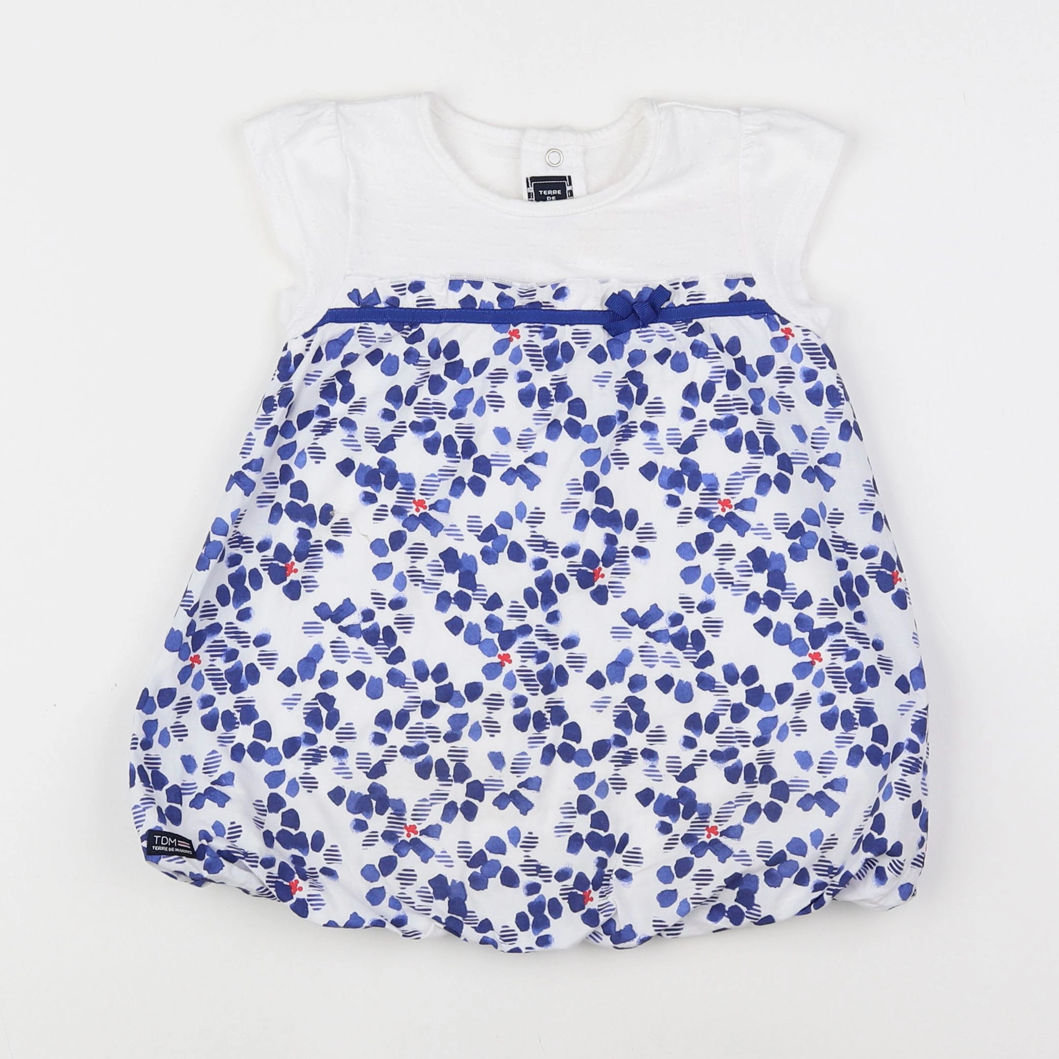 Terre de marins - robe blanc, bleu - 12 mois