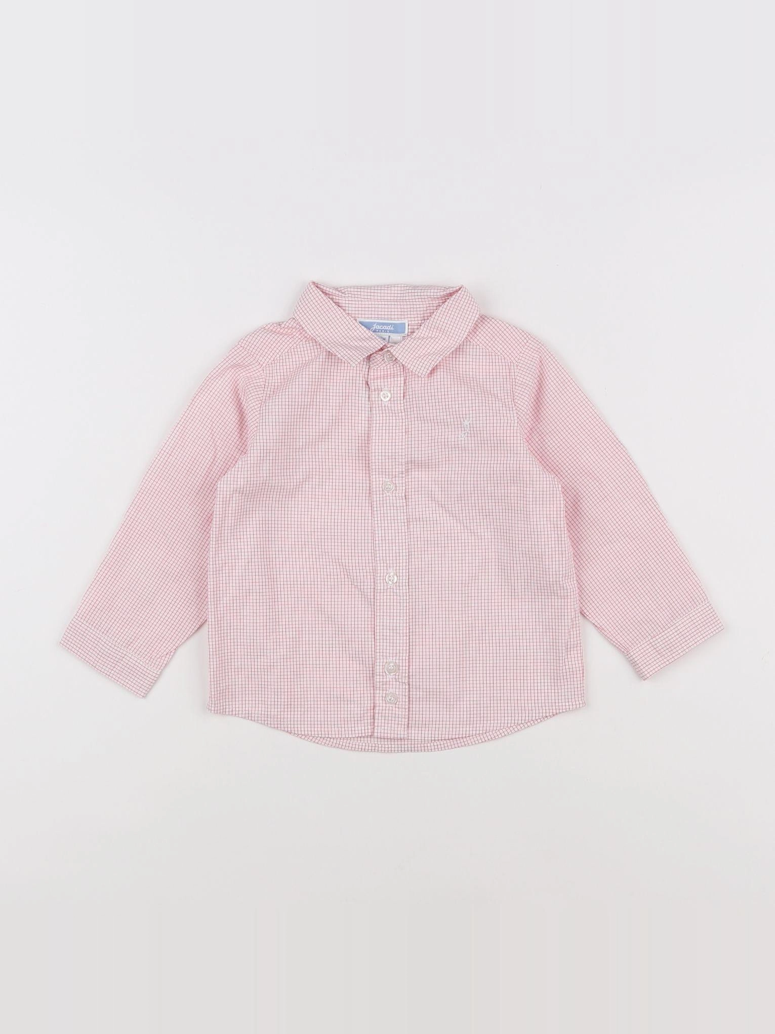 Jacadi - chemise blanc, rouge - 12 mois