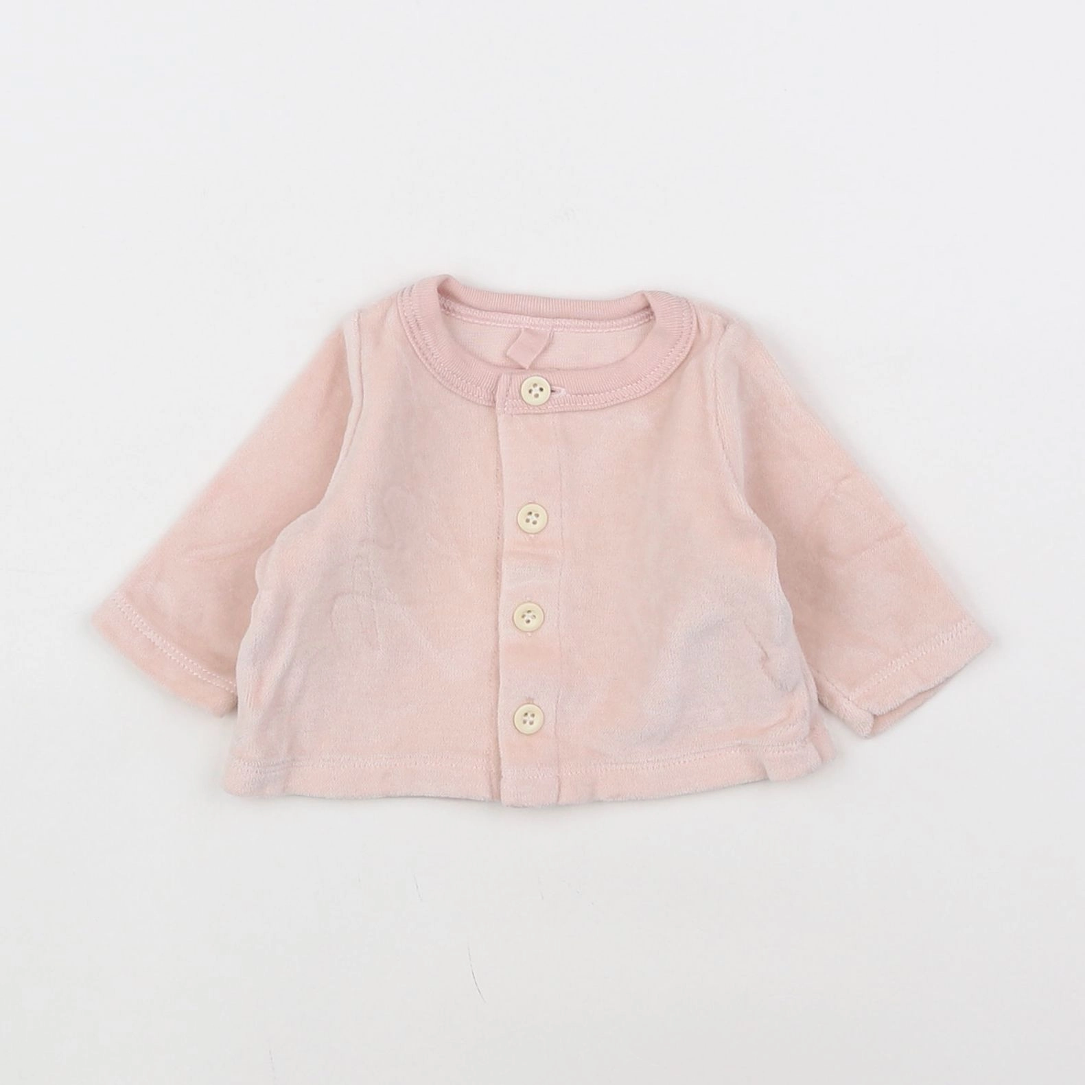 Petit Bateau - gilet rose - 0 mois