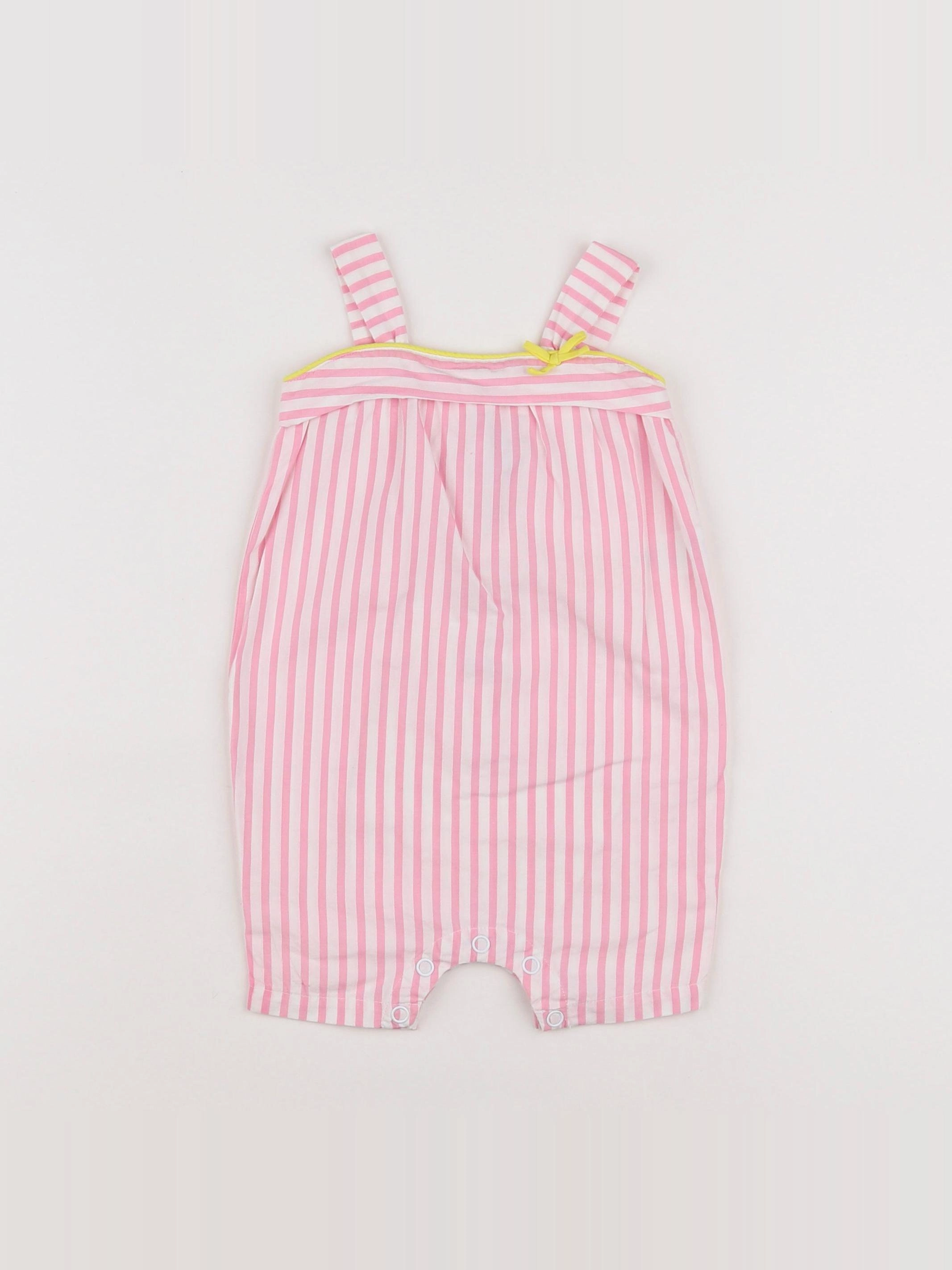 Petit Bateau - combinaison blanc, rose - 6 mois
