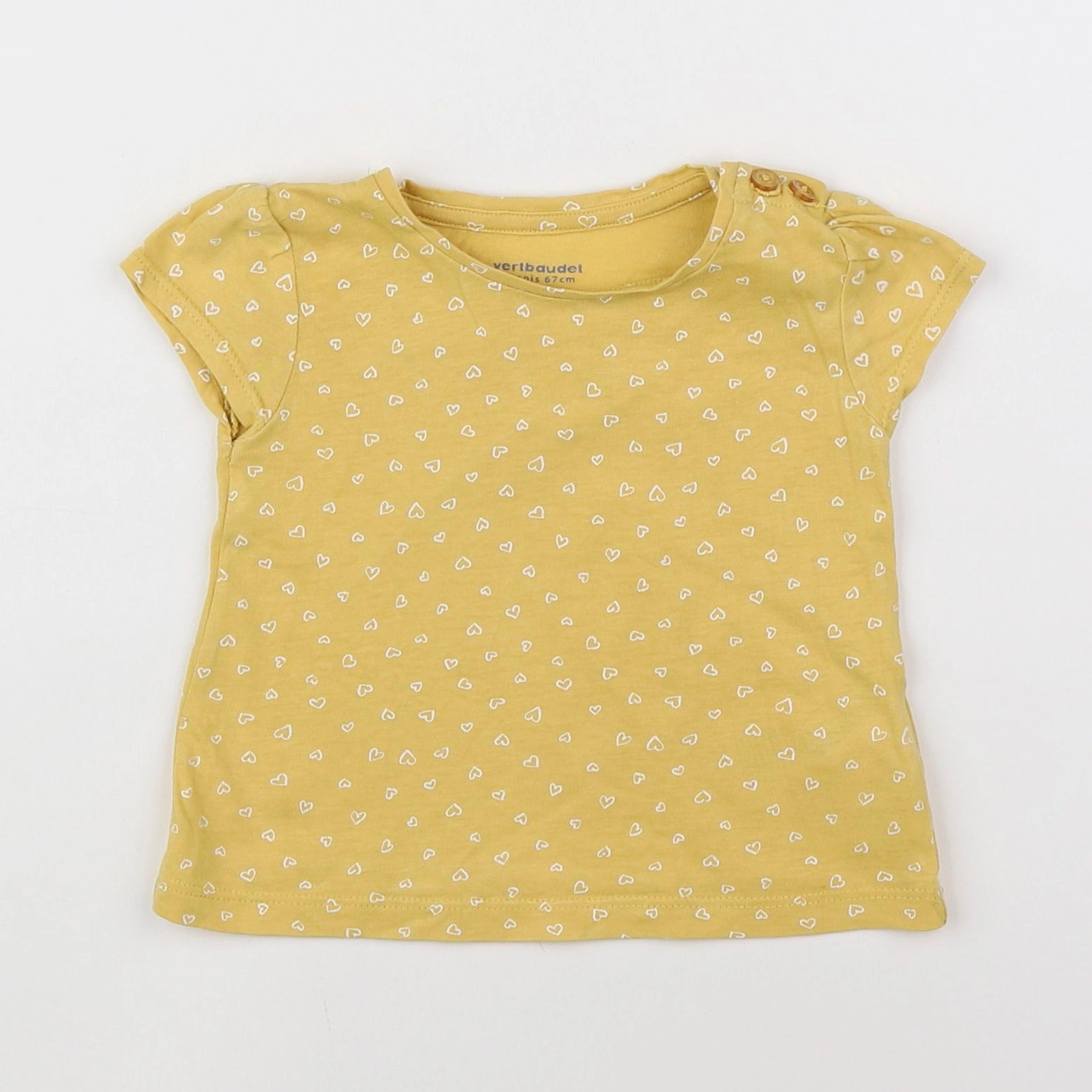 Vertbaudet - tee-shirt jaune - 6 mois