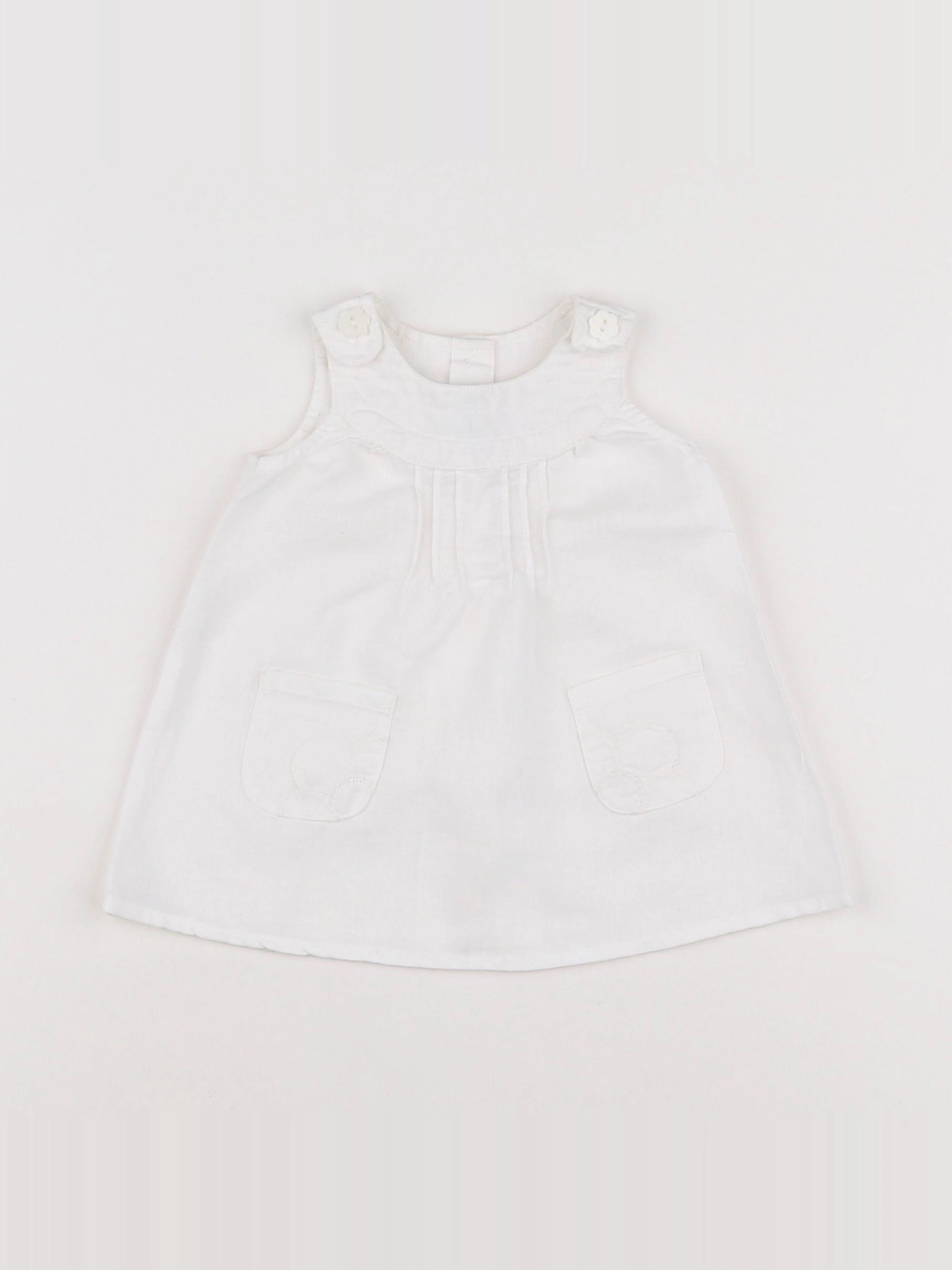 Benetton - robe blanc - 1/3 mois