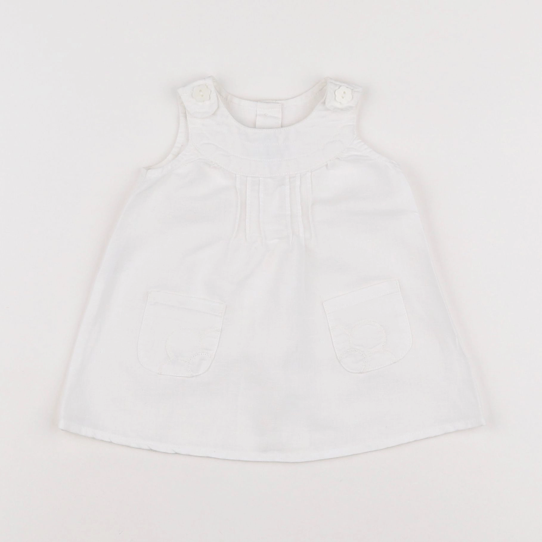 Benetton - robe blanc - 1/3 mois