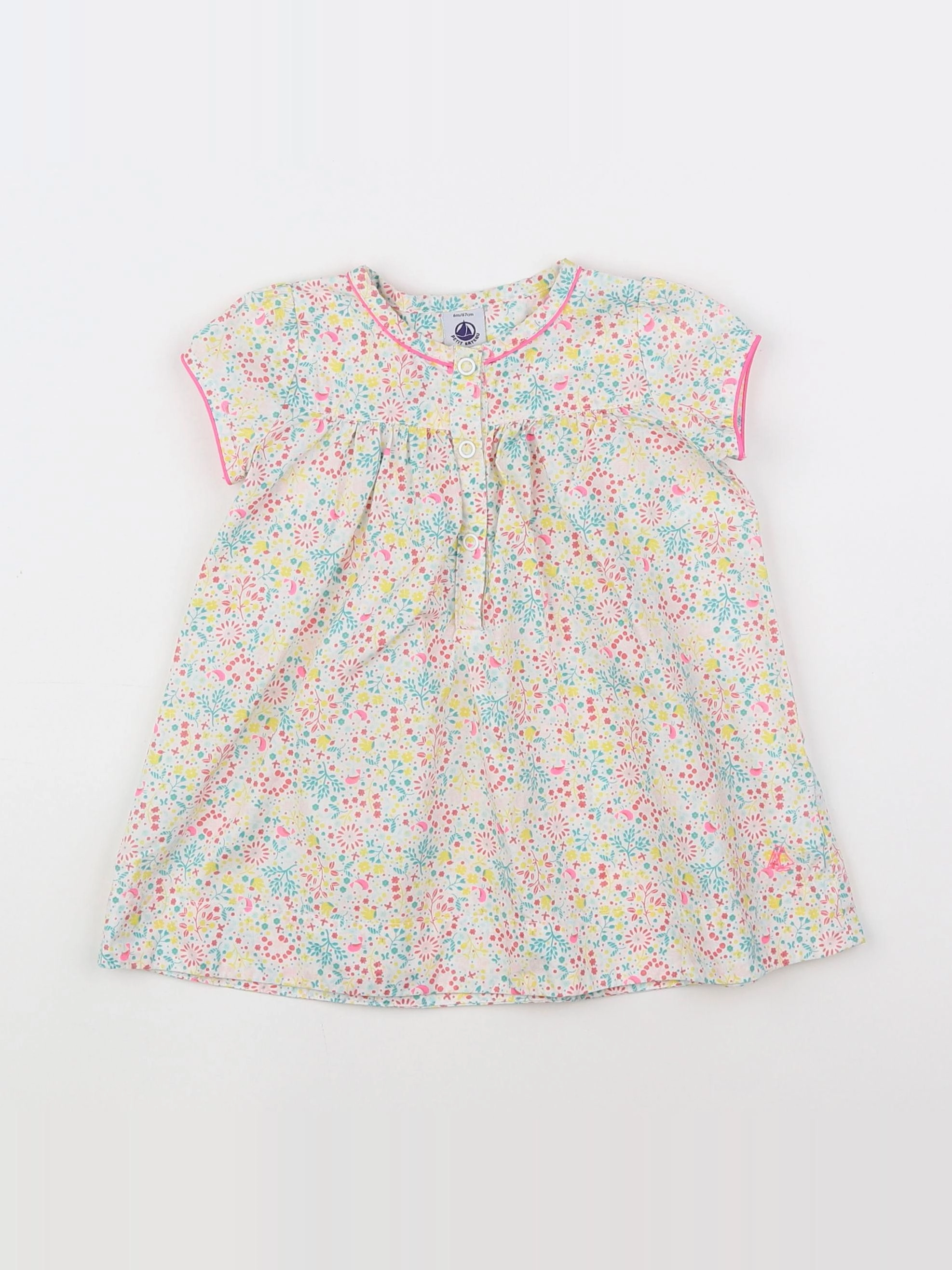 Petit Bateau - robe multicolore - 6 mois