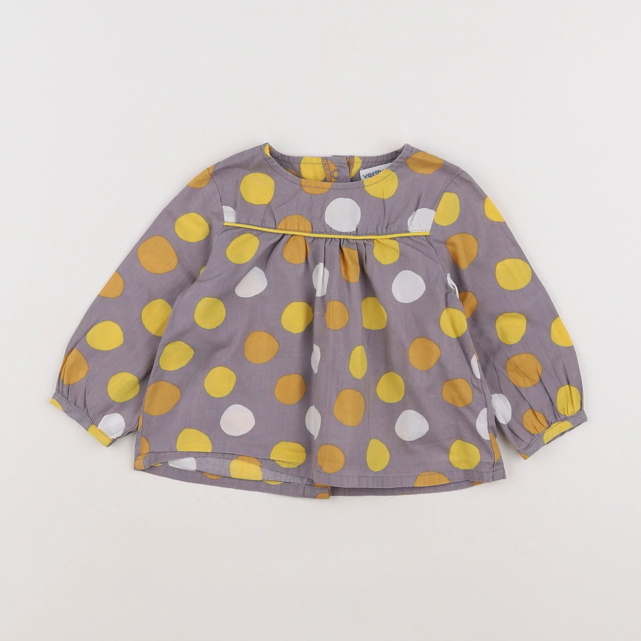 Vertbaudet - blouse gris, jaune - 9 mois