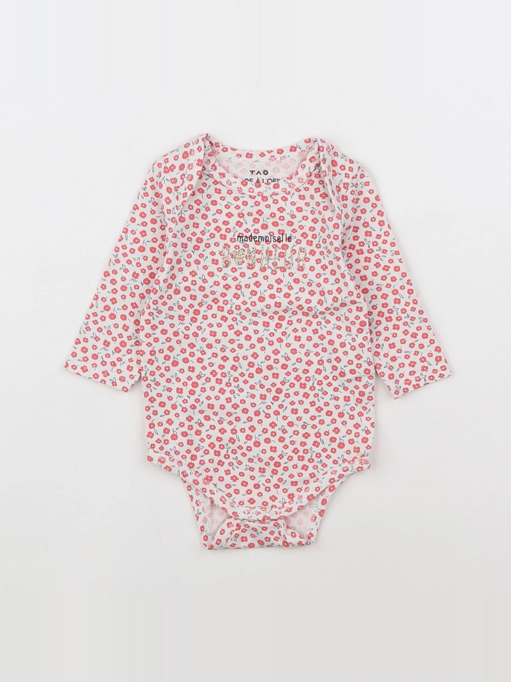 Tape à l'oeil - body blanc, rose - 3 mois