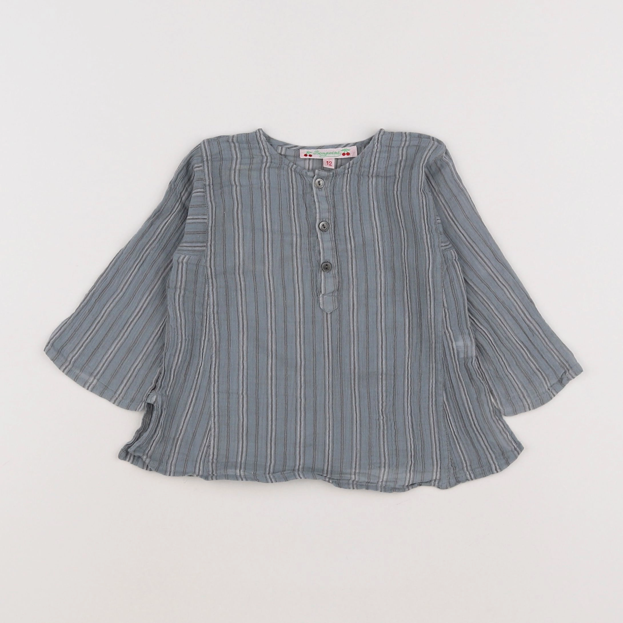 Bonpoint - blouse bleu - 12 mois