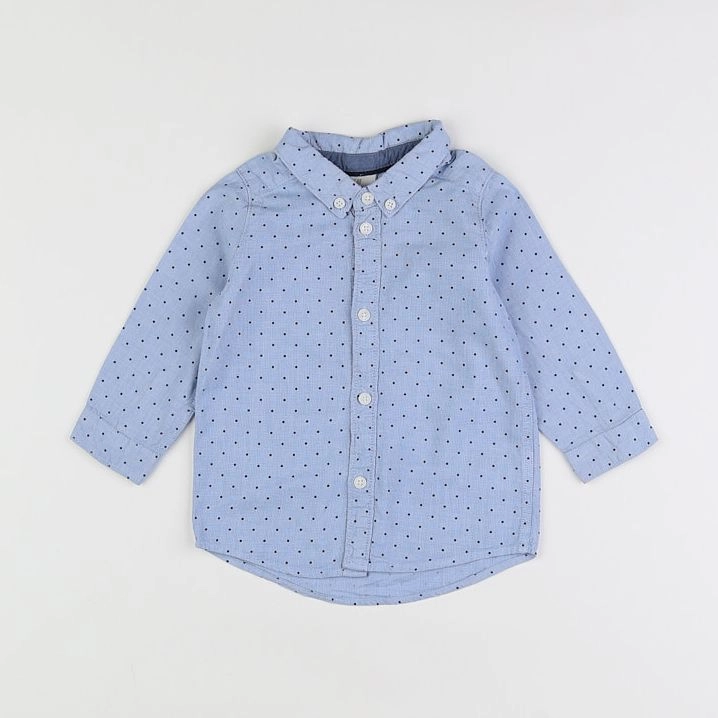 H&M - chemise bleu - 6/9 mois