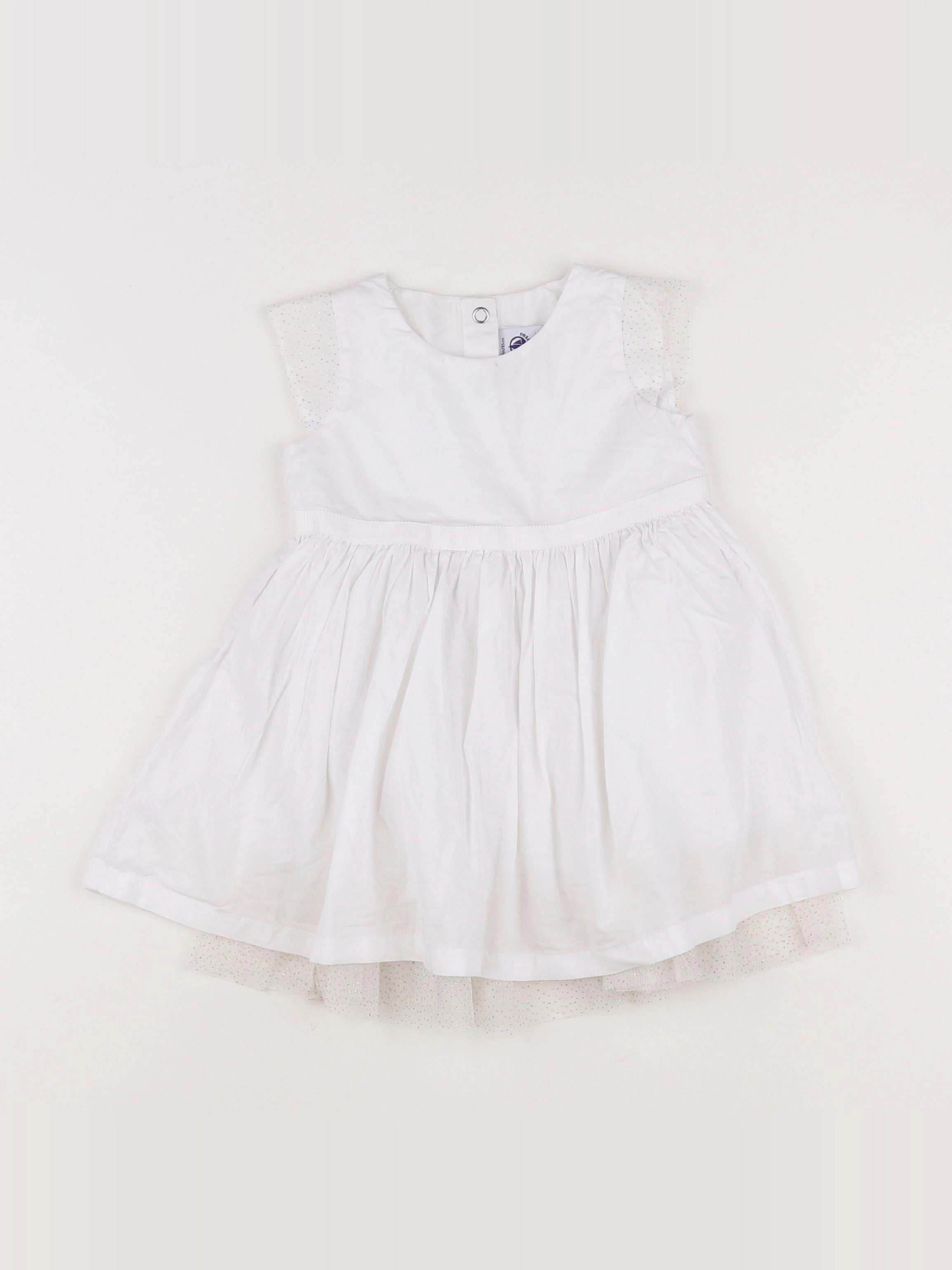 Petit Bateau - robe blanc - 18 mois