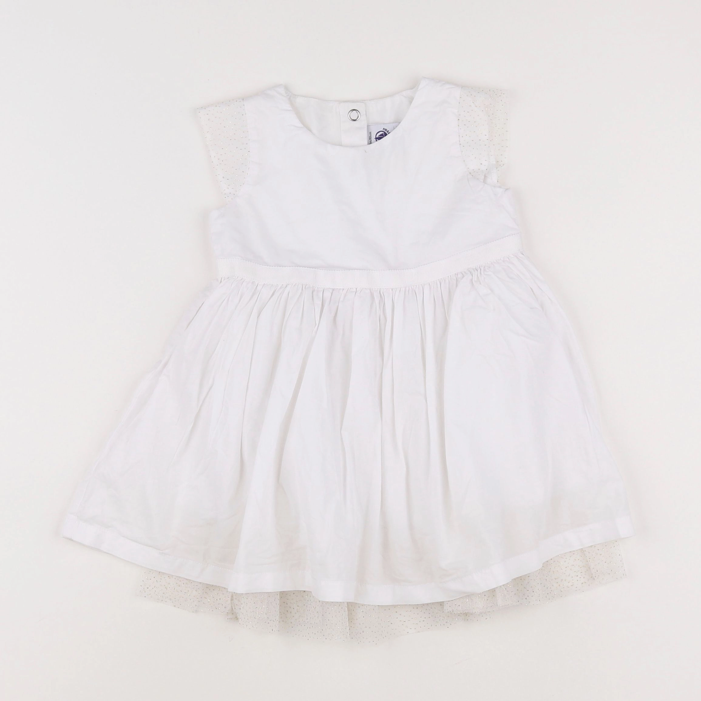 Petit Bateau - robe blanc - 18 mois