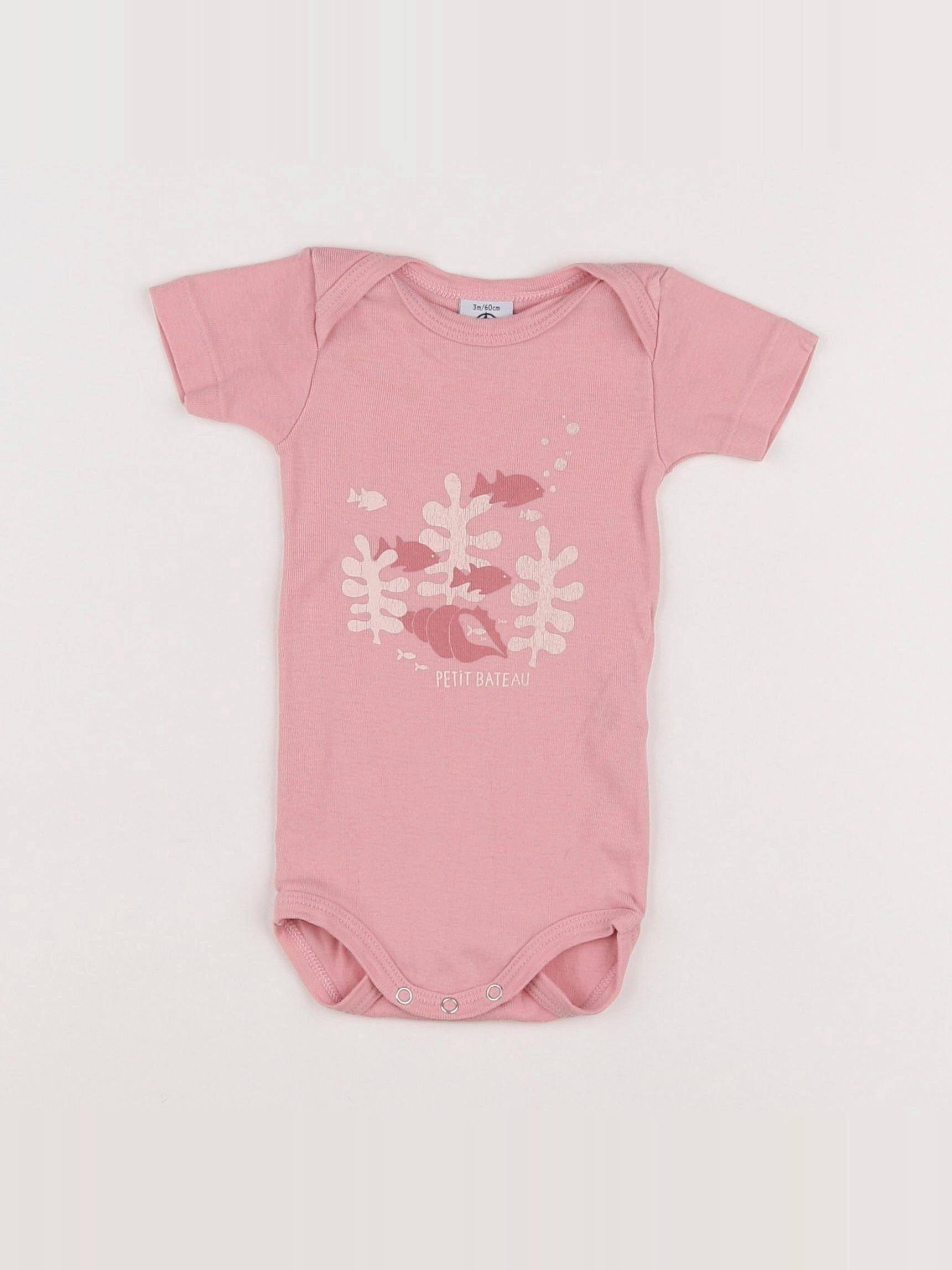 Petit Bateau - body rose - 3 mois