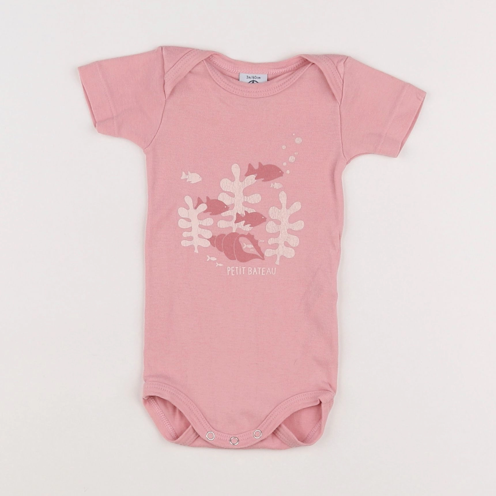Petit Bateau - body rose - 3 mois