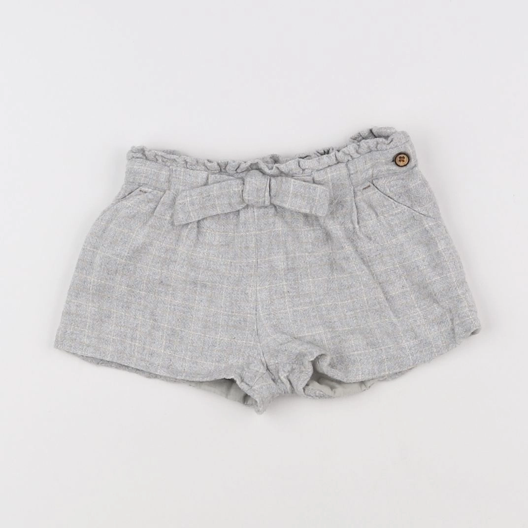 Zara - short gris - 12/18 mois