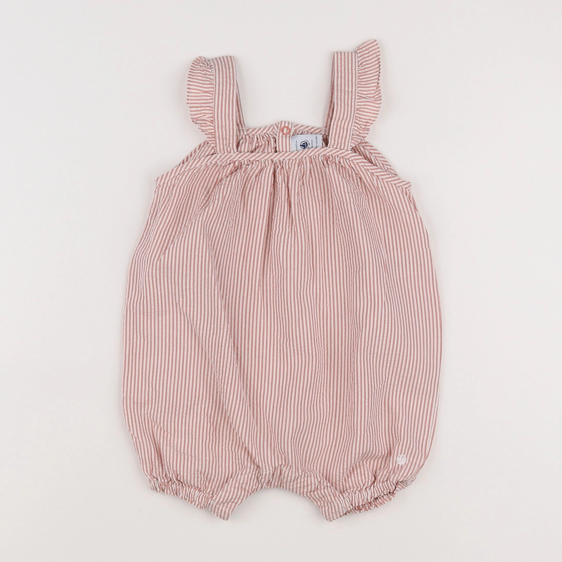 Petit Bateau - combinaison blanc, rose - 6 mois