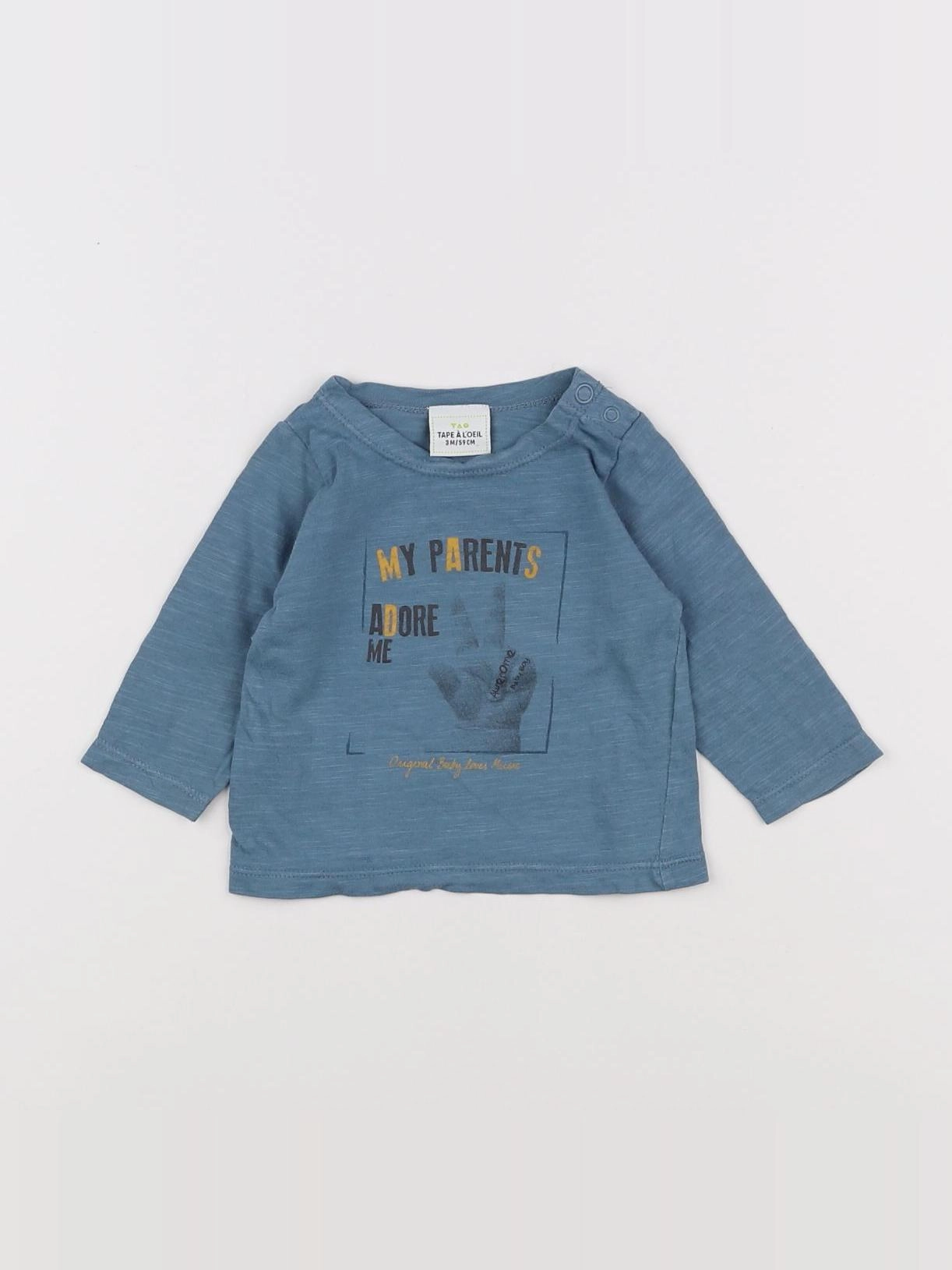 Tape à l'oeil - tee-shirt bleu - 3 mois