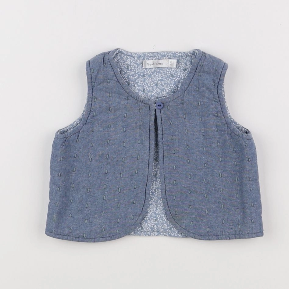 Boutchou - gilet bleu - 6 mois