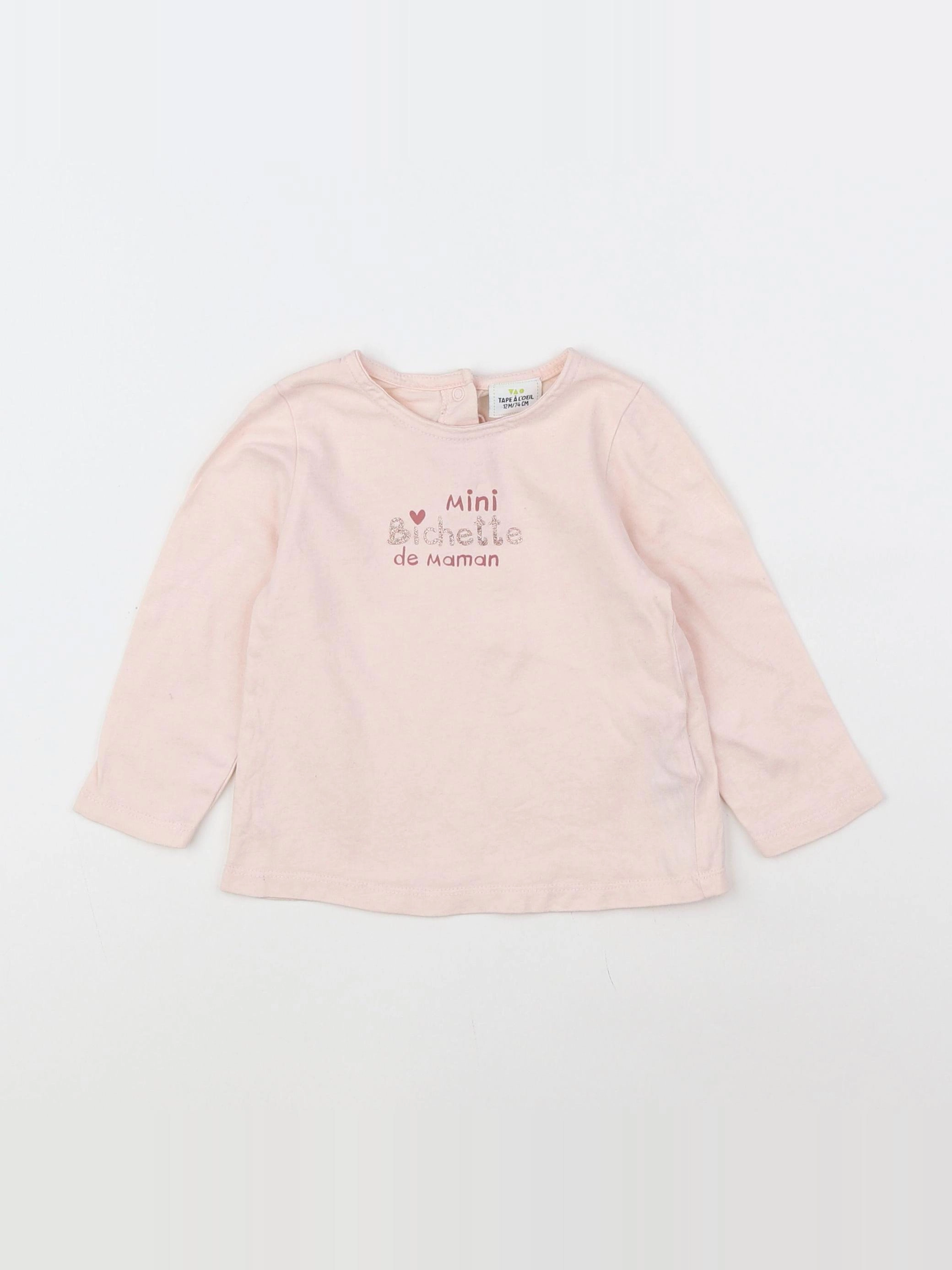 Tape à l'oeil - tee-shirt rose - 12 mois