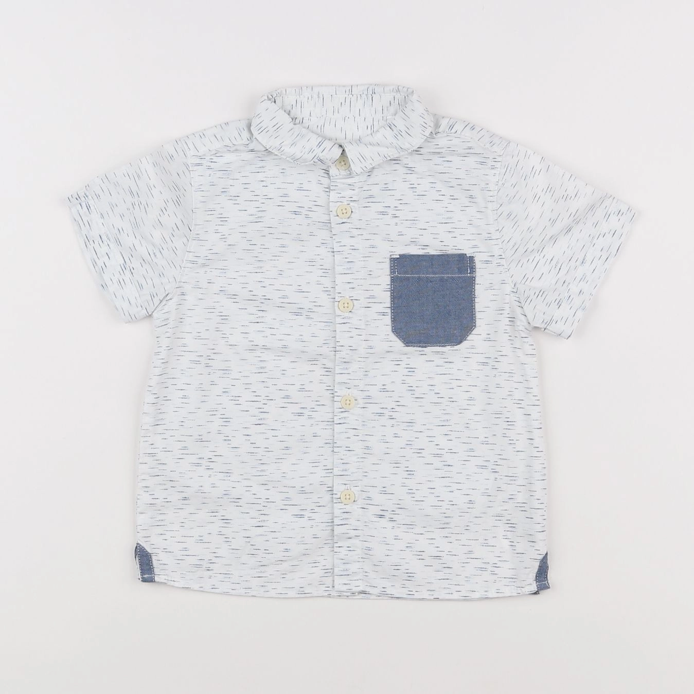 Zara - chemise blanc, bleu - 12/18 mois