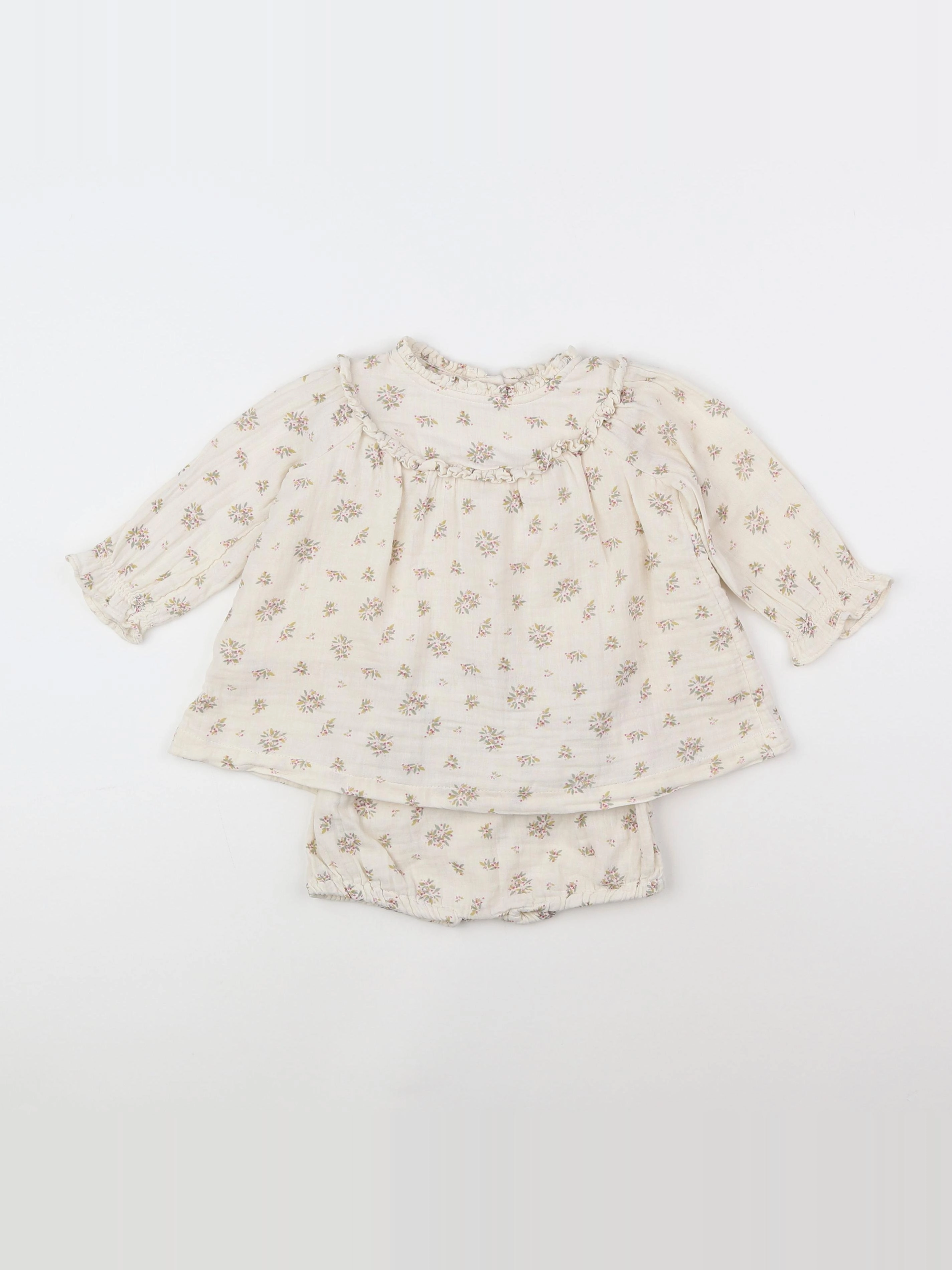 Vertbaudet - ensemble beige - 6 mois