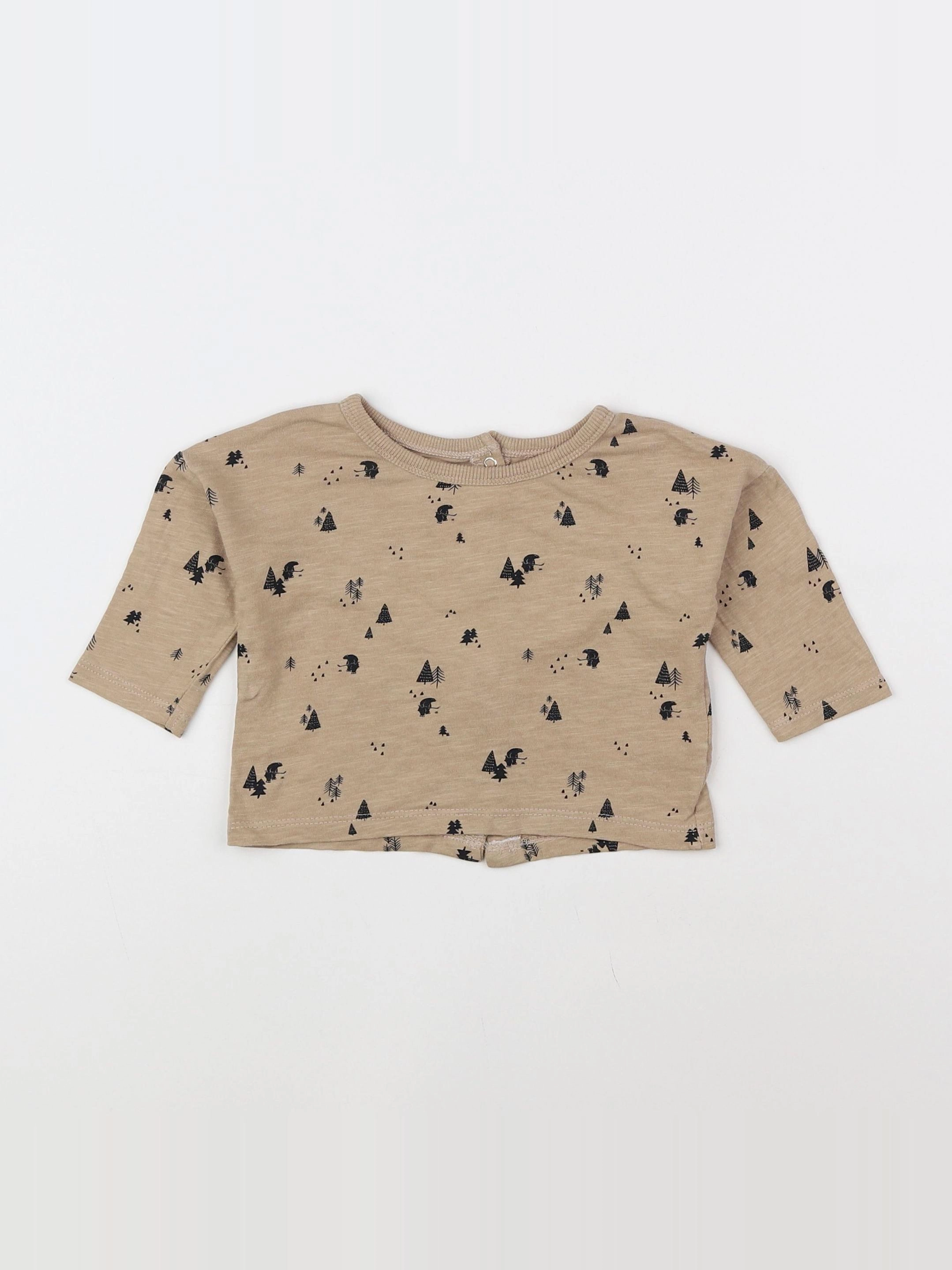 Vertbaudet - tee-shirt marron - 6 mois