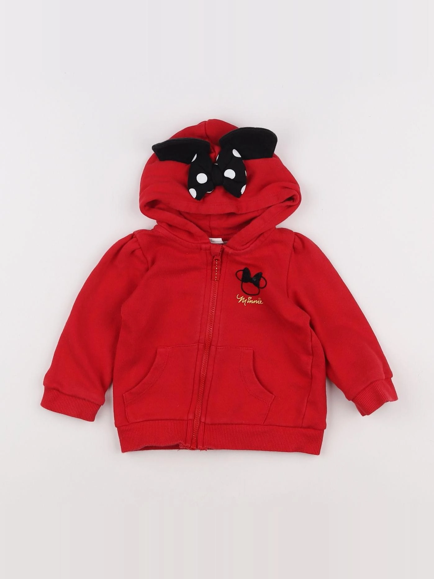 H&M - sweat rouge, noir - 3/6 mois