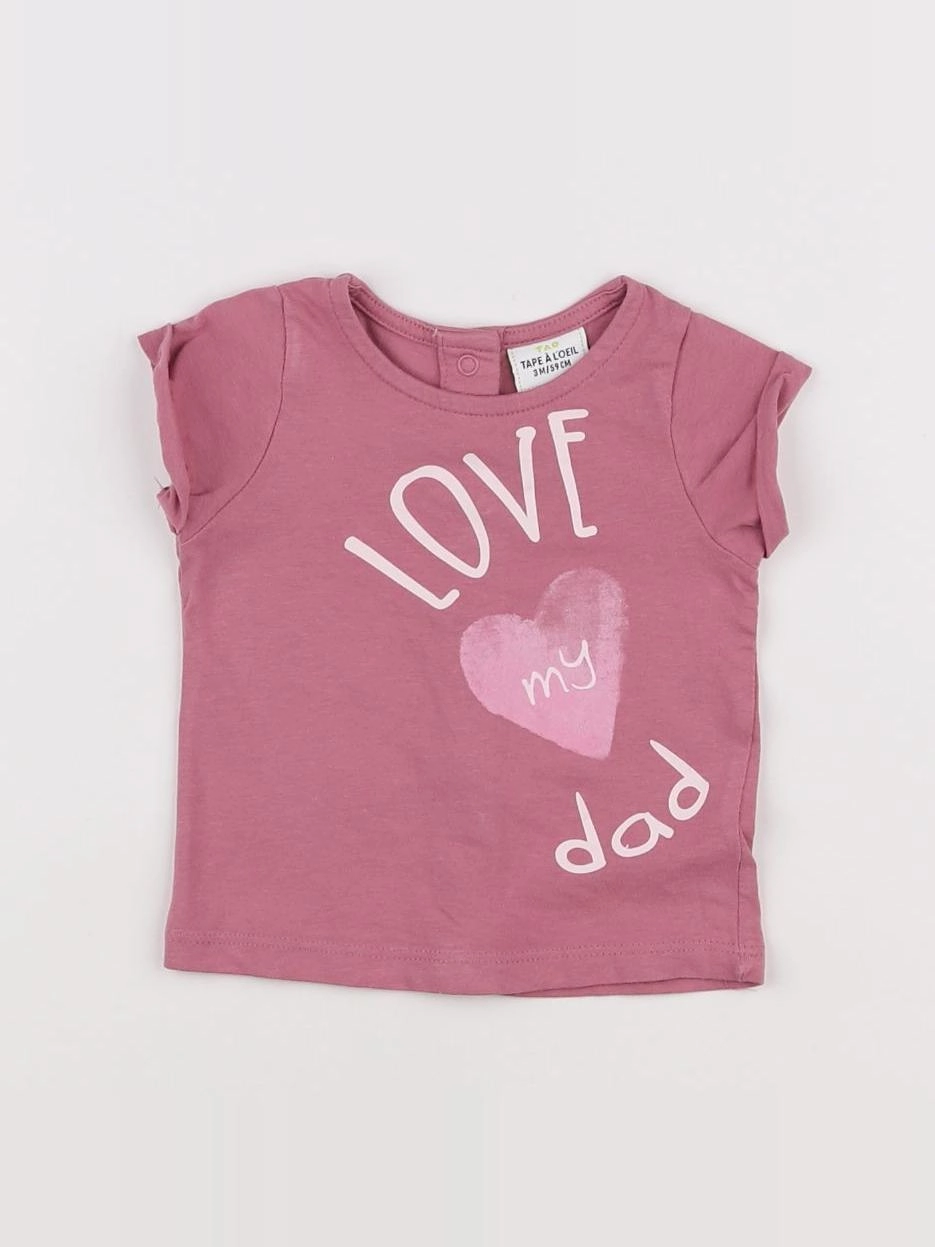 Tape à l'oeil - tee-shirt rose - 3 mois