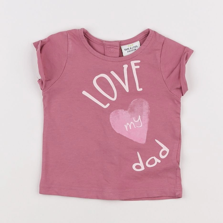 Tape à l'oeil - tee-shirt rose - 3 mois
