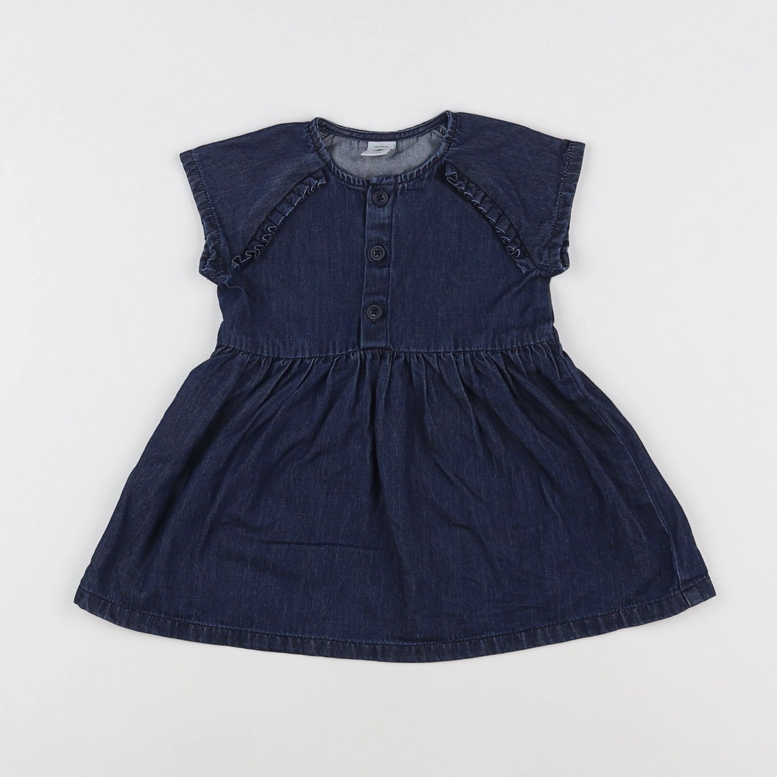 Petit Bateau - robe bleu - 12 mois