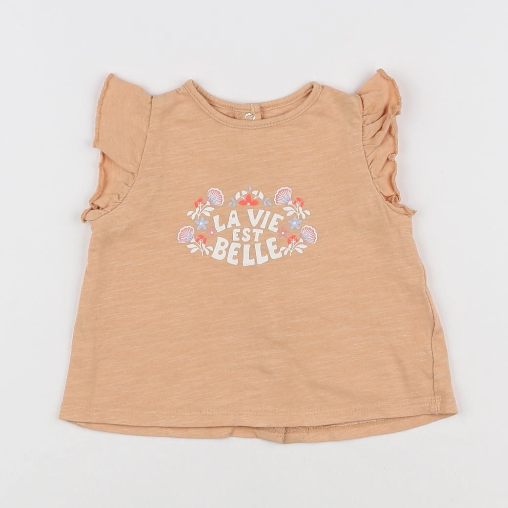Vertbaudet - tee-shirt orange - 6 mois
