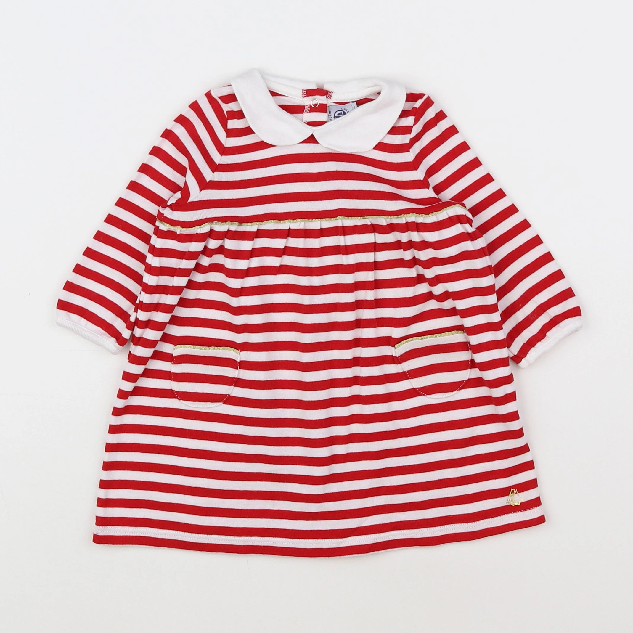 Petit Bateau - robe blanc - 6 mois