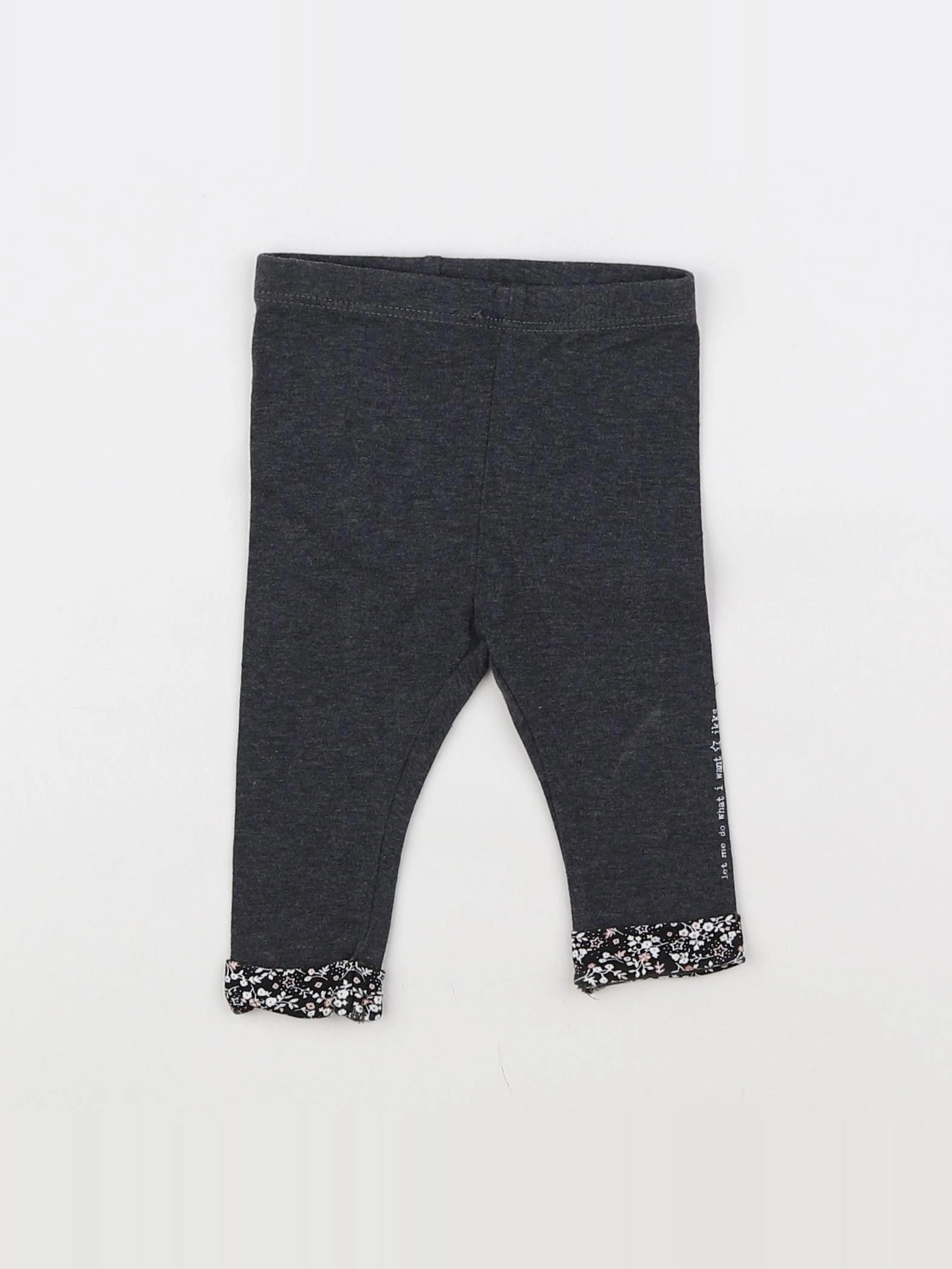 IKKS - legging réversible gris - 3 mois