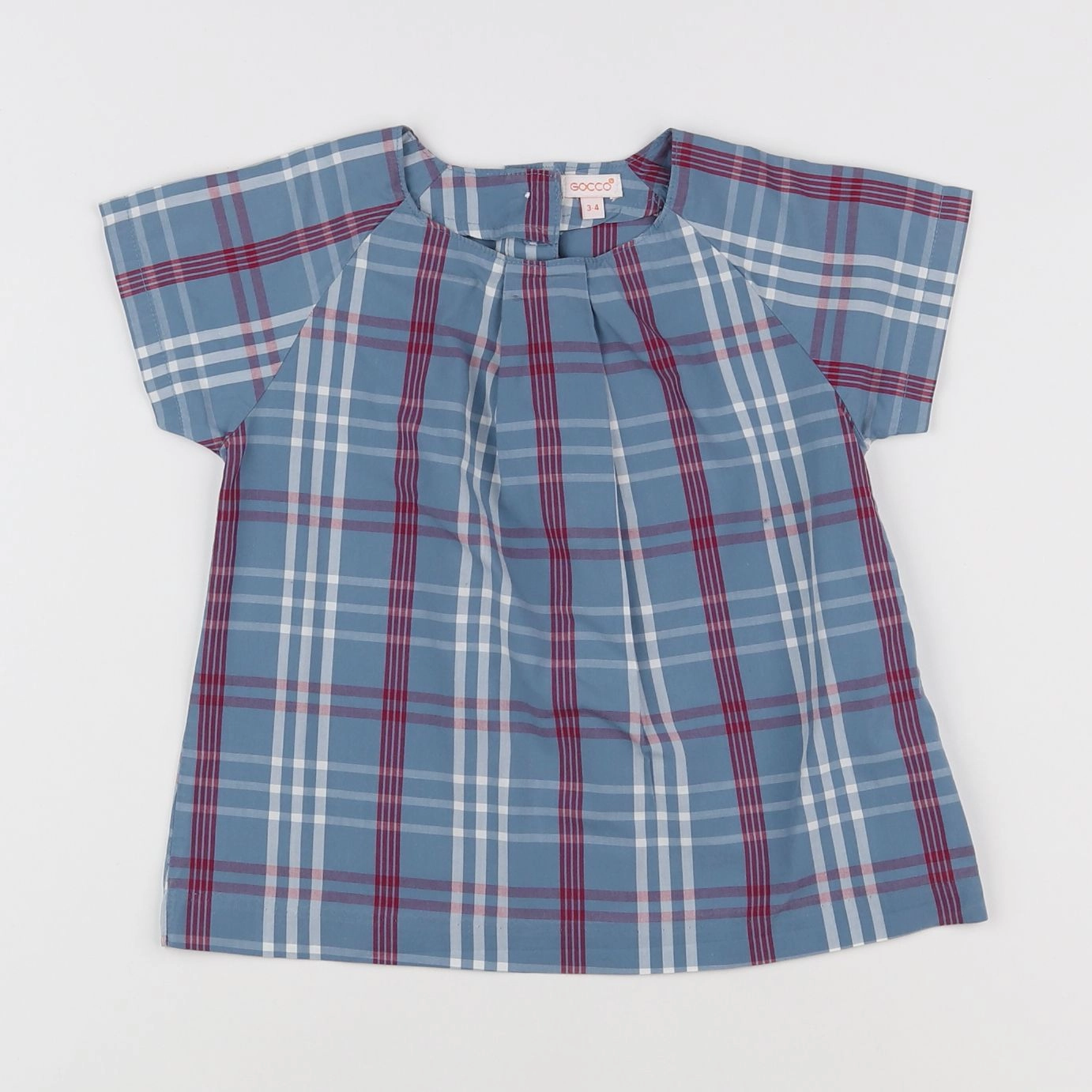 Gocco - blouse bleu, multicolore - 3/4 ans