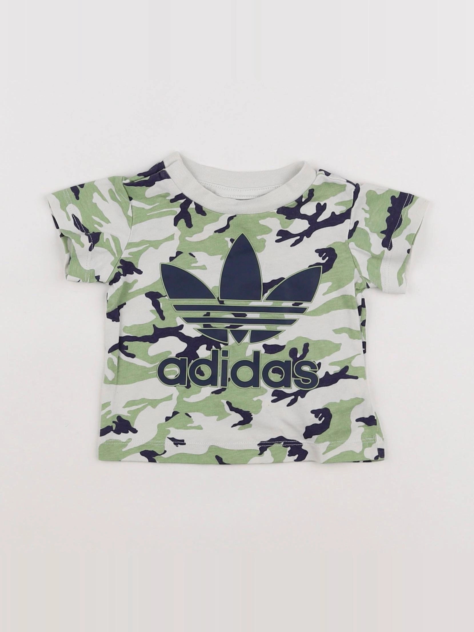 Adidas - tee-shirt multicolore (état neuf) - 0/3 mois