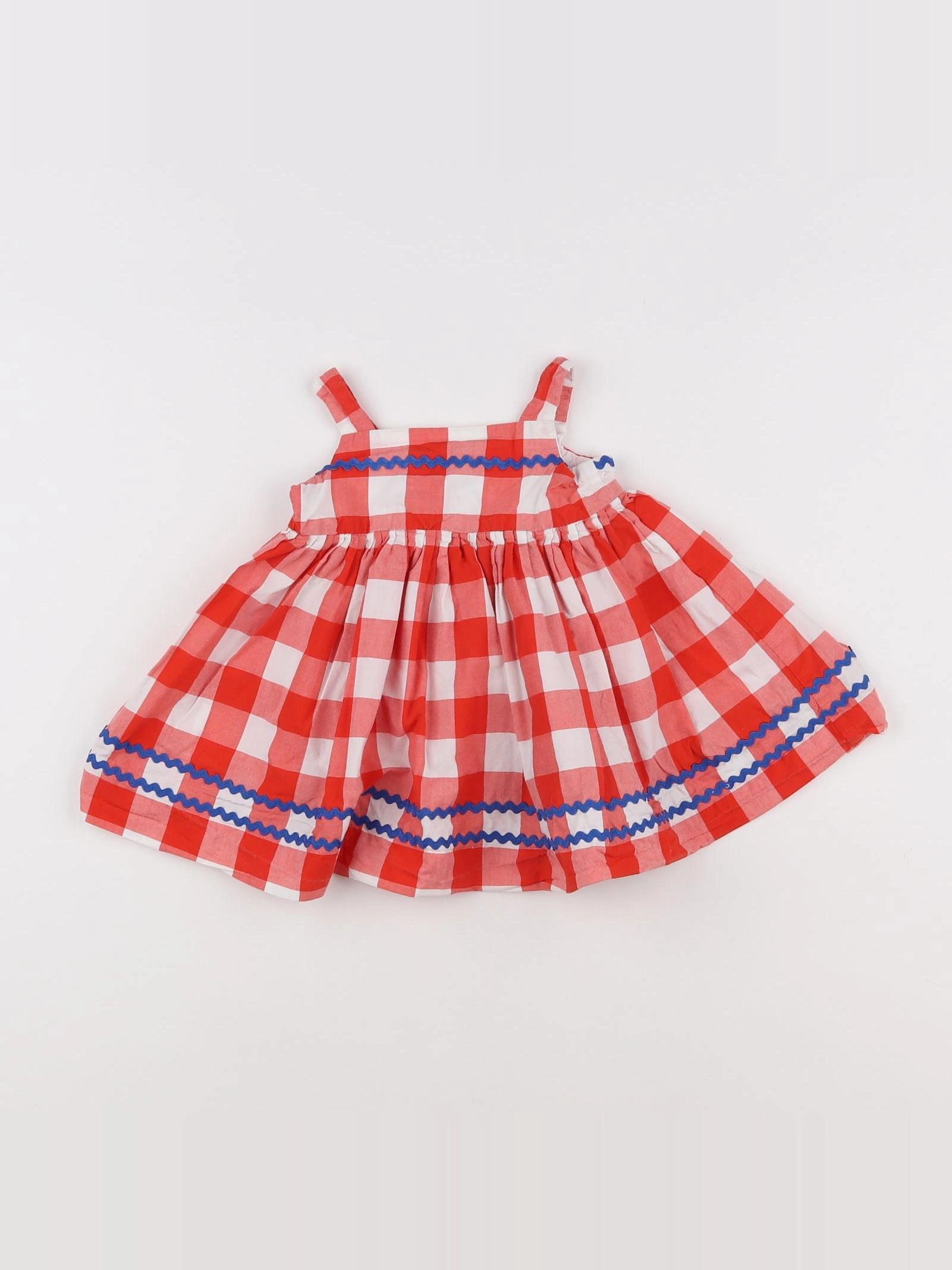 Jacadi - robe blanc, rouge - 6 mois