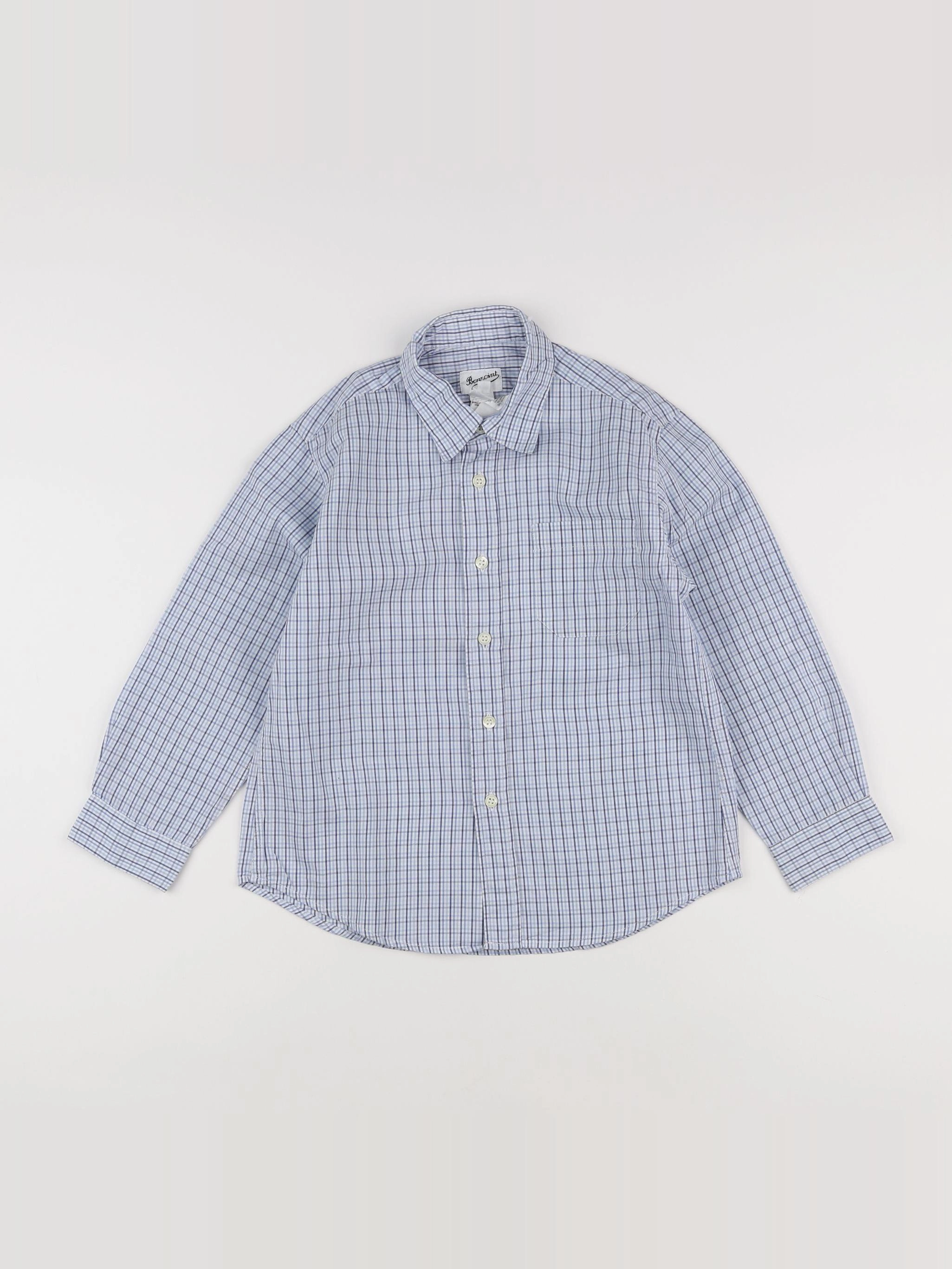 Bonpoint - chemise bleu, blanc - 6 ans