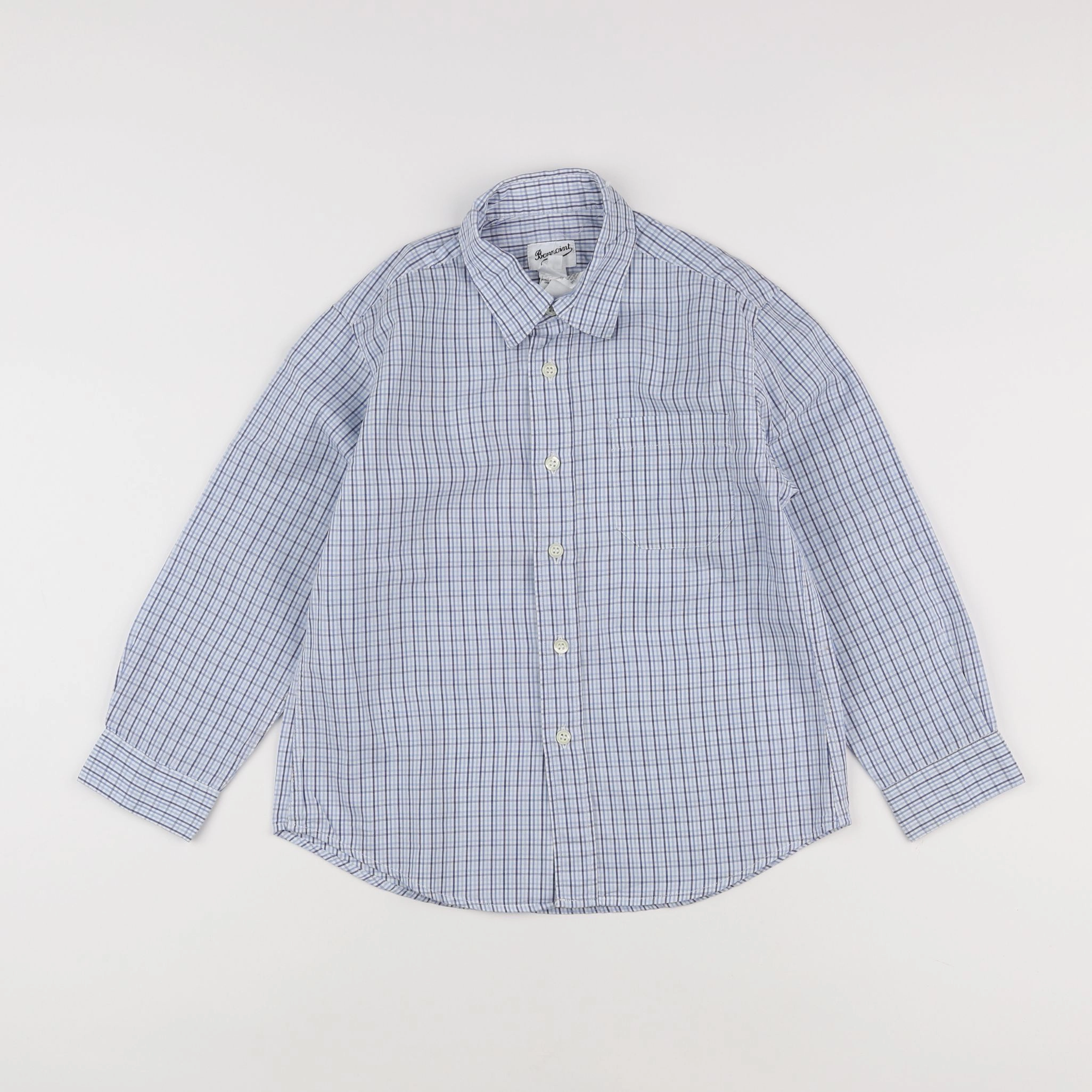 Bonpoint - chemise bleu, blanc - 6 ans