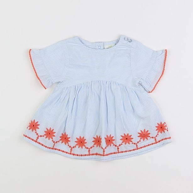 Tape à l'oeil - blouse blanc, bleu - 3 mois