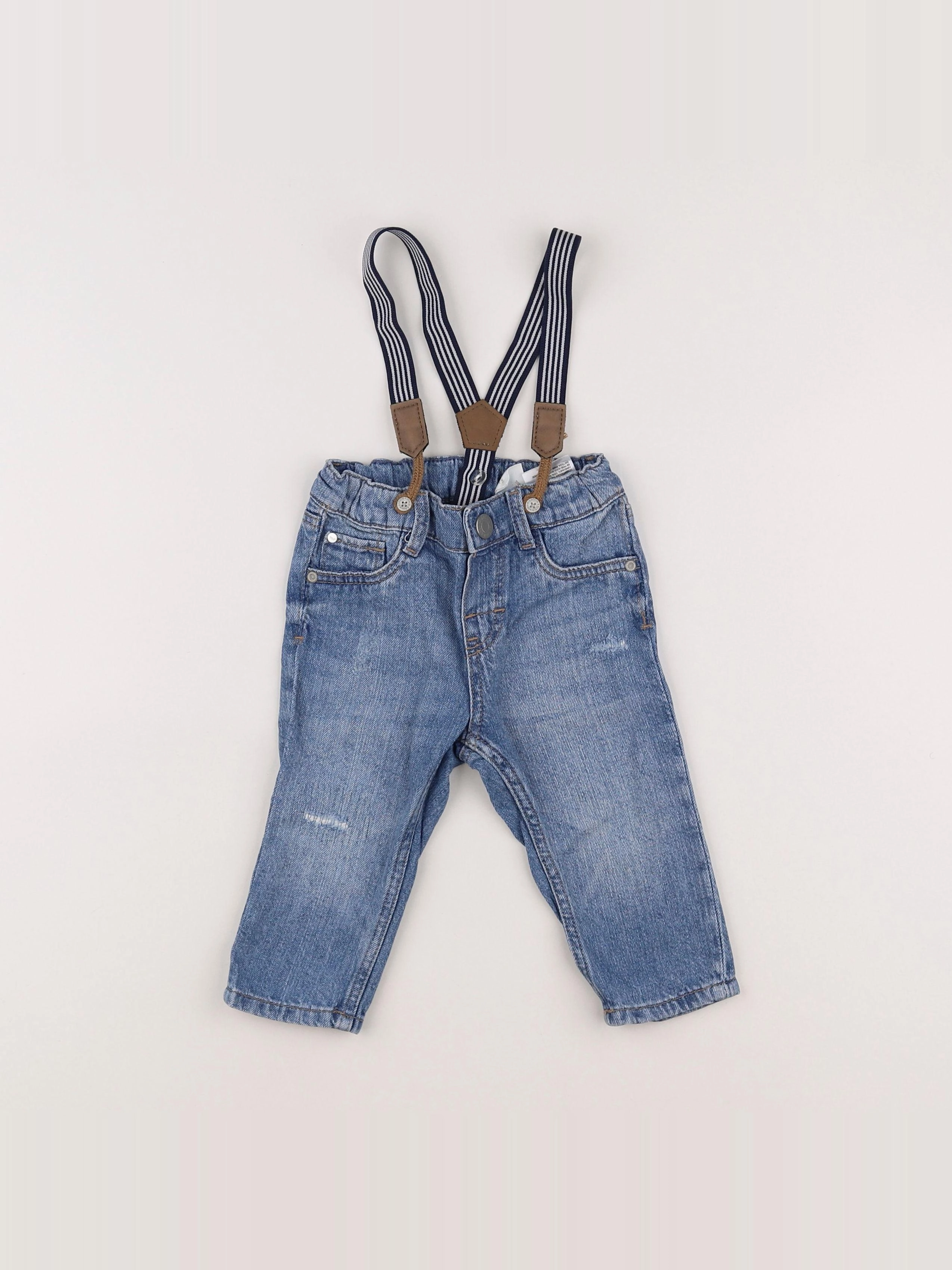 H&M - jean bleu - 6/9 mois