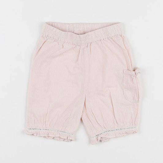 Vertbaudet - pantalon blanc, rose - 6 mois