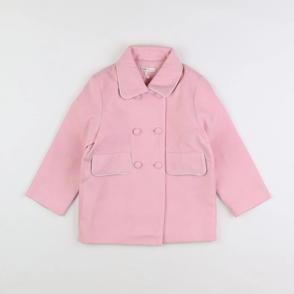 Lola Palacios - manteau blanc, rose (état neuf) - 4 ans